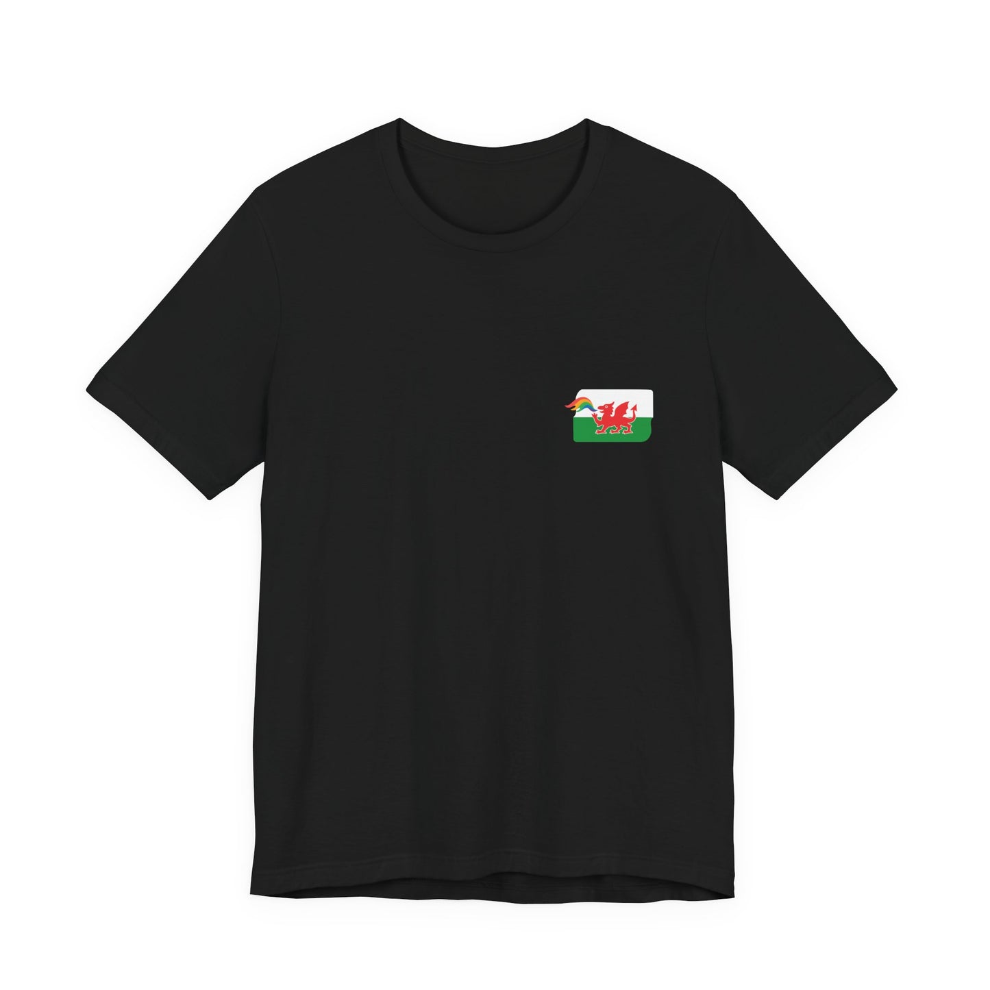 Welsh Dragon Rainbow Tee (Unisex) — Yma o Hyd Graphic T-Shirt (Double sided)