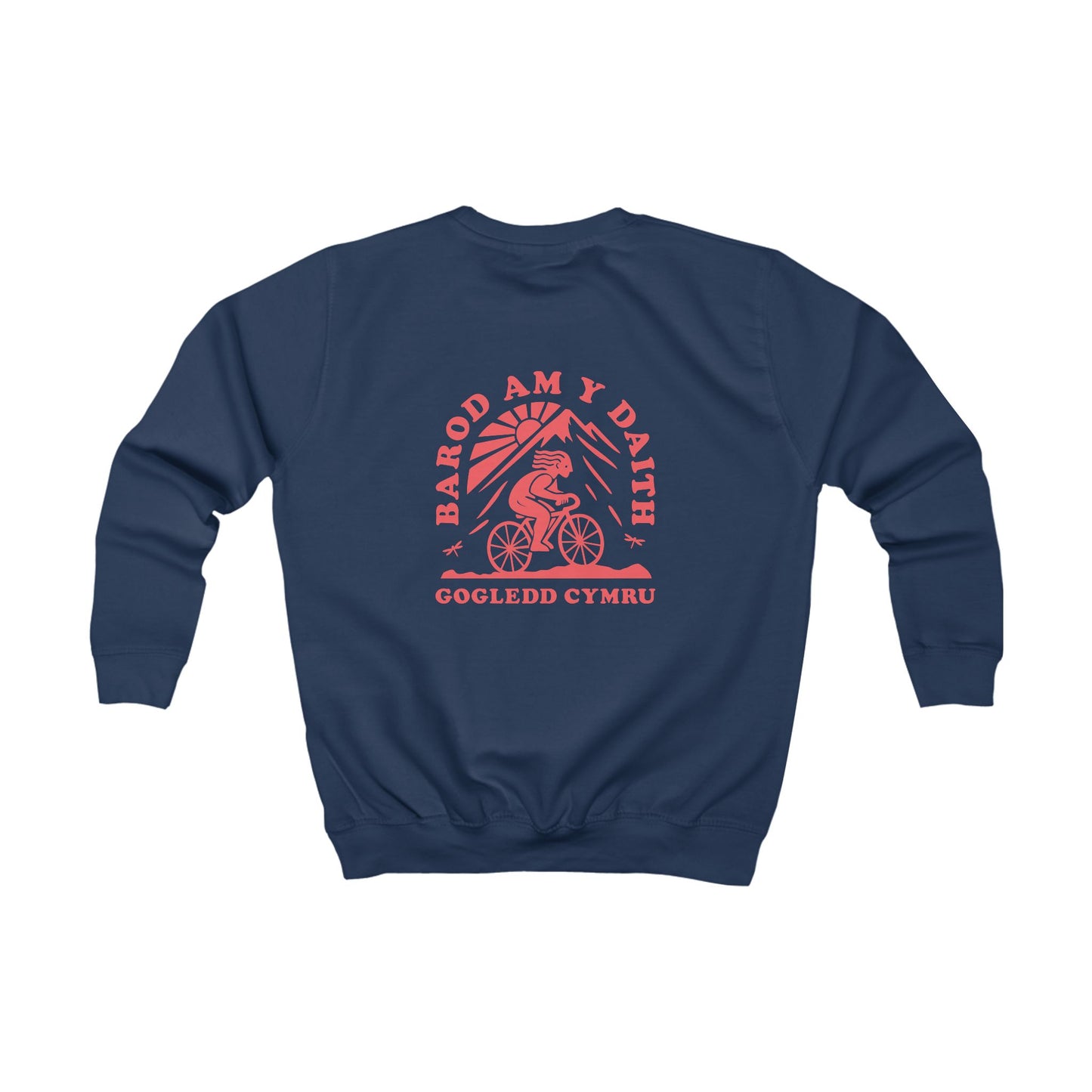 Kids 'Gogledd Cymru' Cycling Sweatshirt - 'Barod Am Y Daith' (Double Sided)