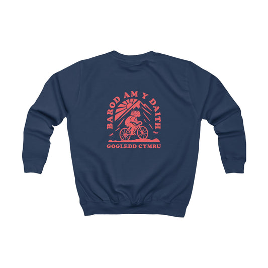 Kids 'Gogledd Cymru' Cycling Sweatshirt - 'Barod Am Y Daith' (Double Sided)
