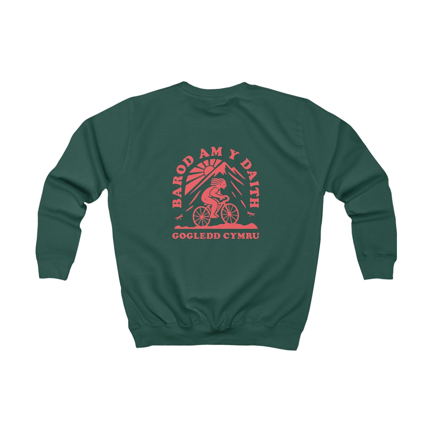 Kids 'Gogledd Cymru' Cycling Sweatshirt - 'Barod Am Y Daith' (Double Sided)