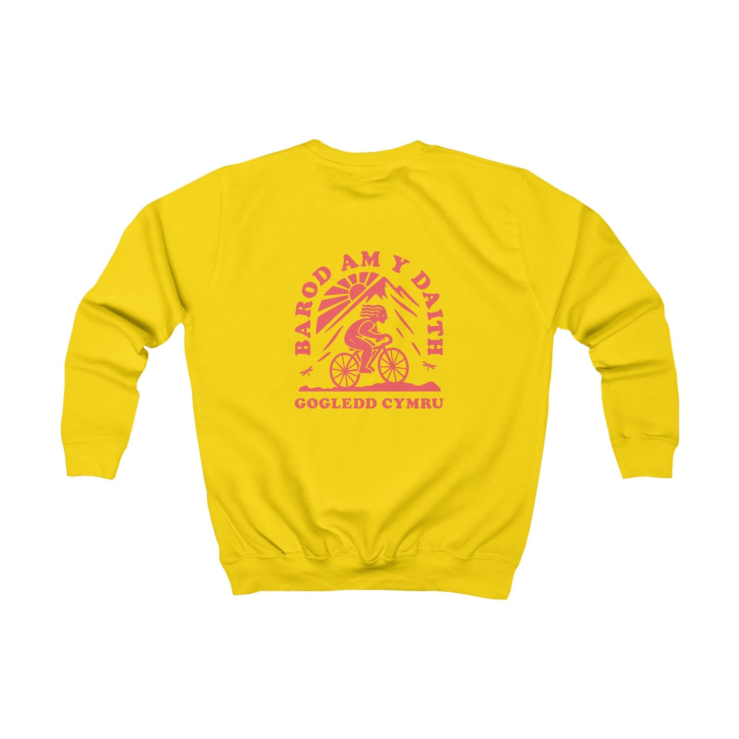 Kids 'Gogledd Cymru' Cycling Sweatshirt - 'Barod Am Y Daith' (Double Sided)