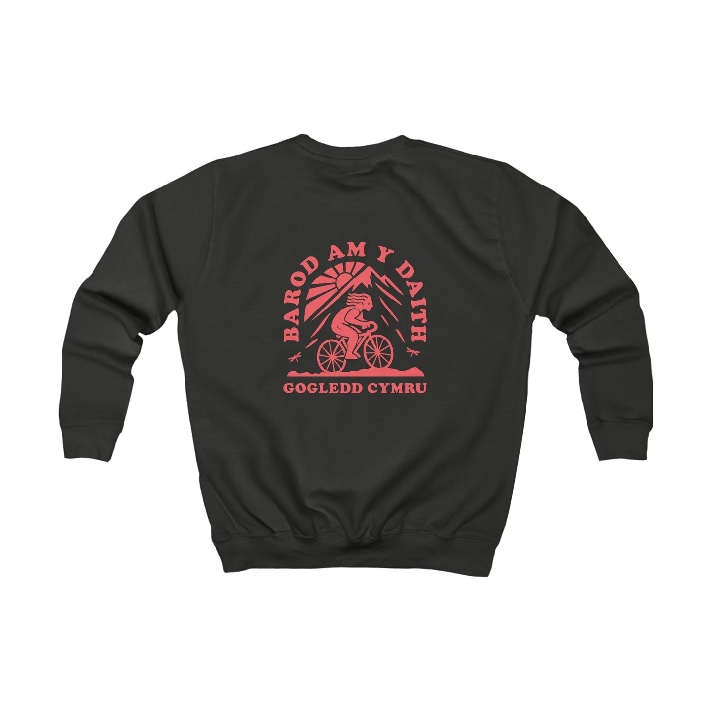 Kids 'Gogledd Cymru' Cycling Sweatshirt - 'Barod Am Y Daith' (Double Sided)