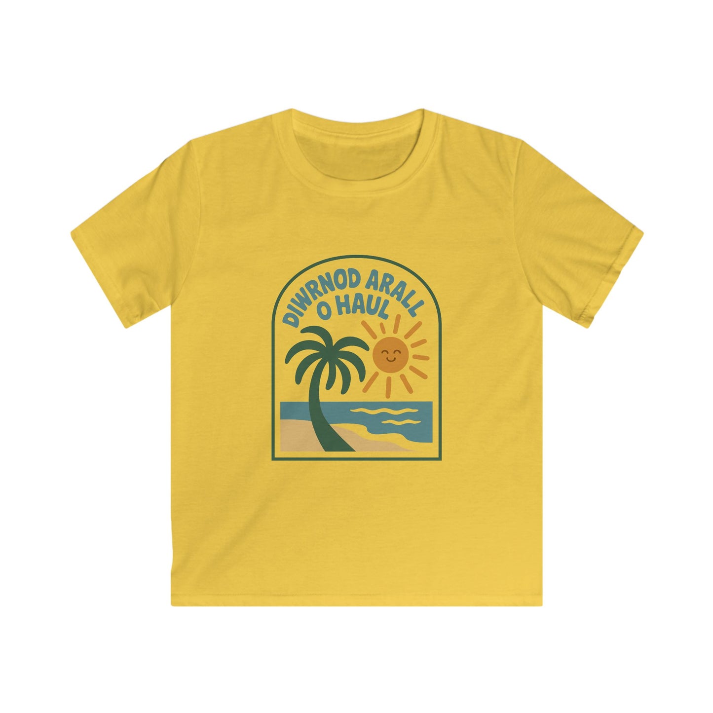 Retro Kids Beach T-Shirt – 'Diwrnod Arall O Haul'