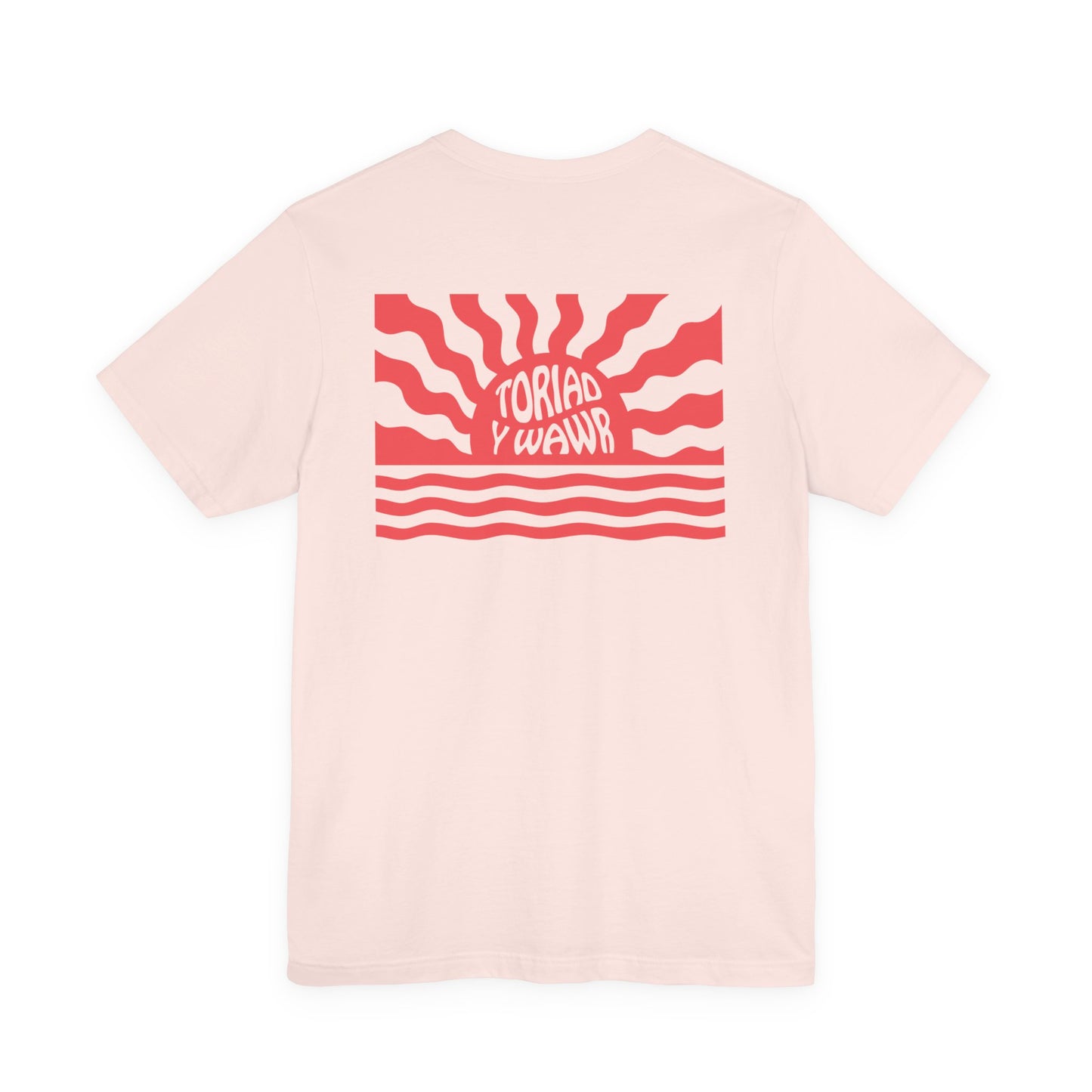 Sunrise Waves Unisex T‑Shirt - 'Toriad Y Wawr' (Double Sided)