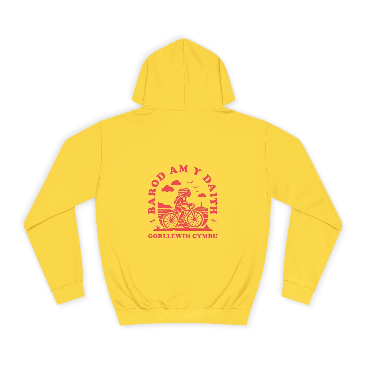 West Wales Cycling Unisex Hoodie - 'Barod Am Y Daith' (Double Sided)