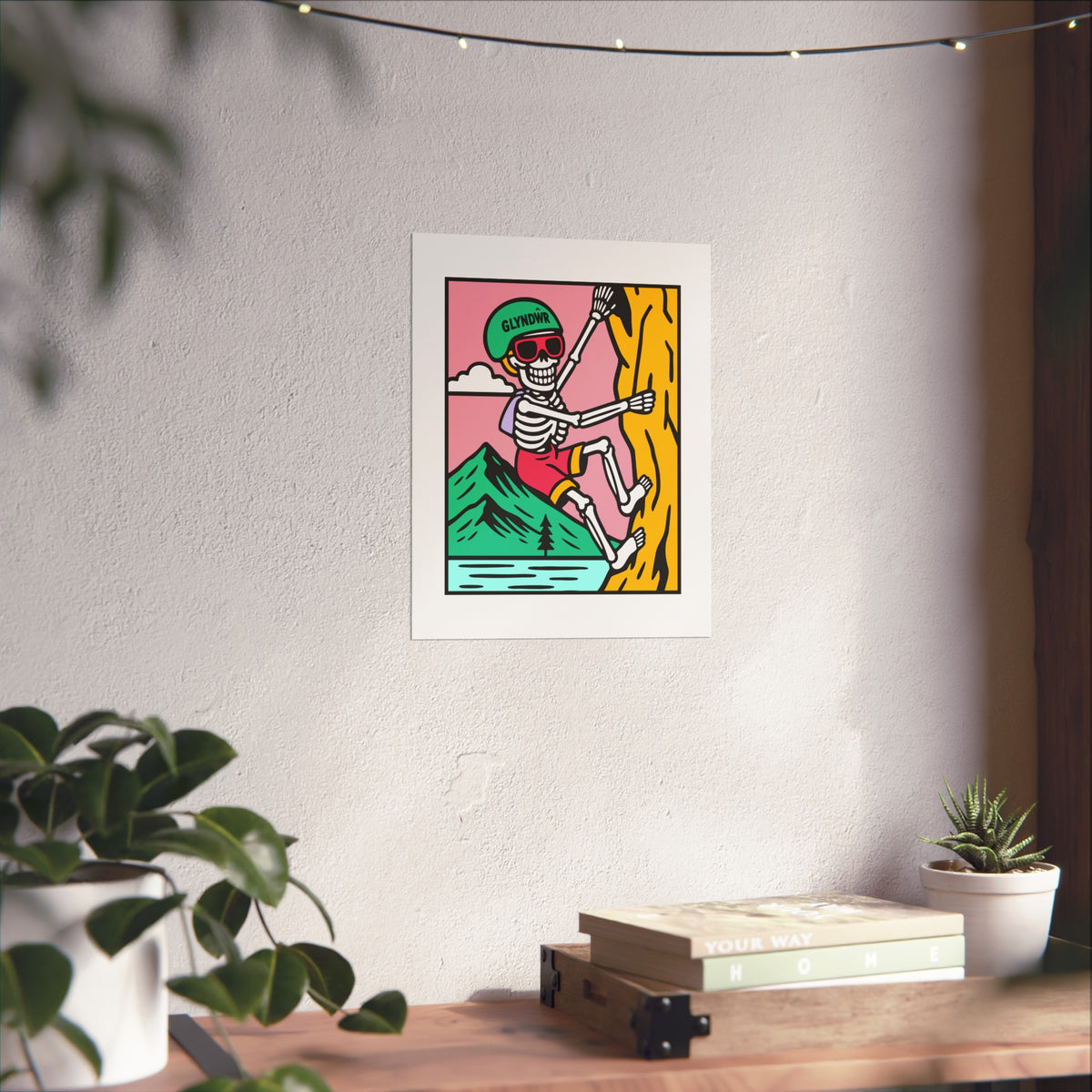 Owain Glyndŵr Skeleton Mountain Climbing Fine Art Poster