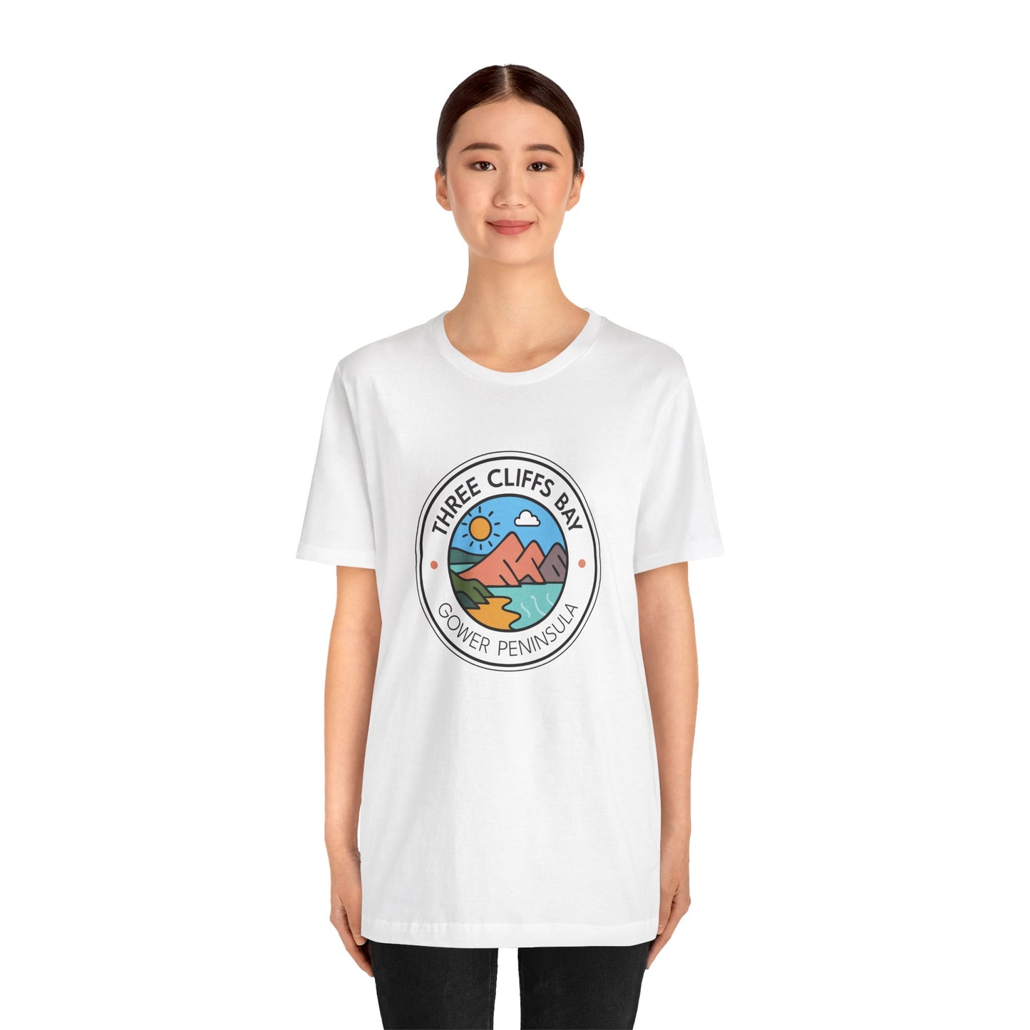Three Cliffs Bay Graphic Tee (Unisex) — Gower Peninsula Coastal T-Shirt