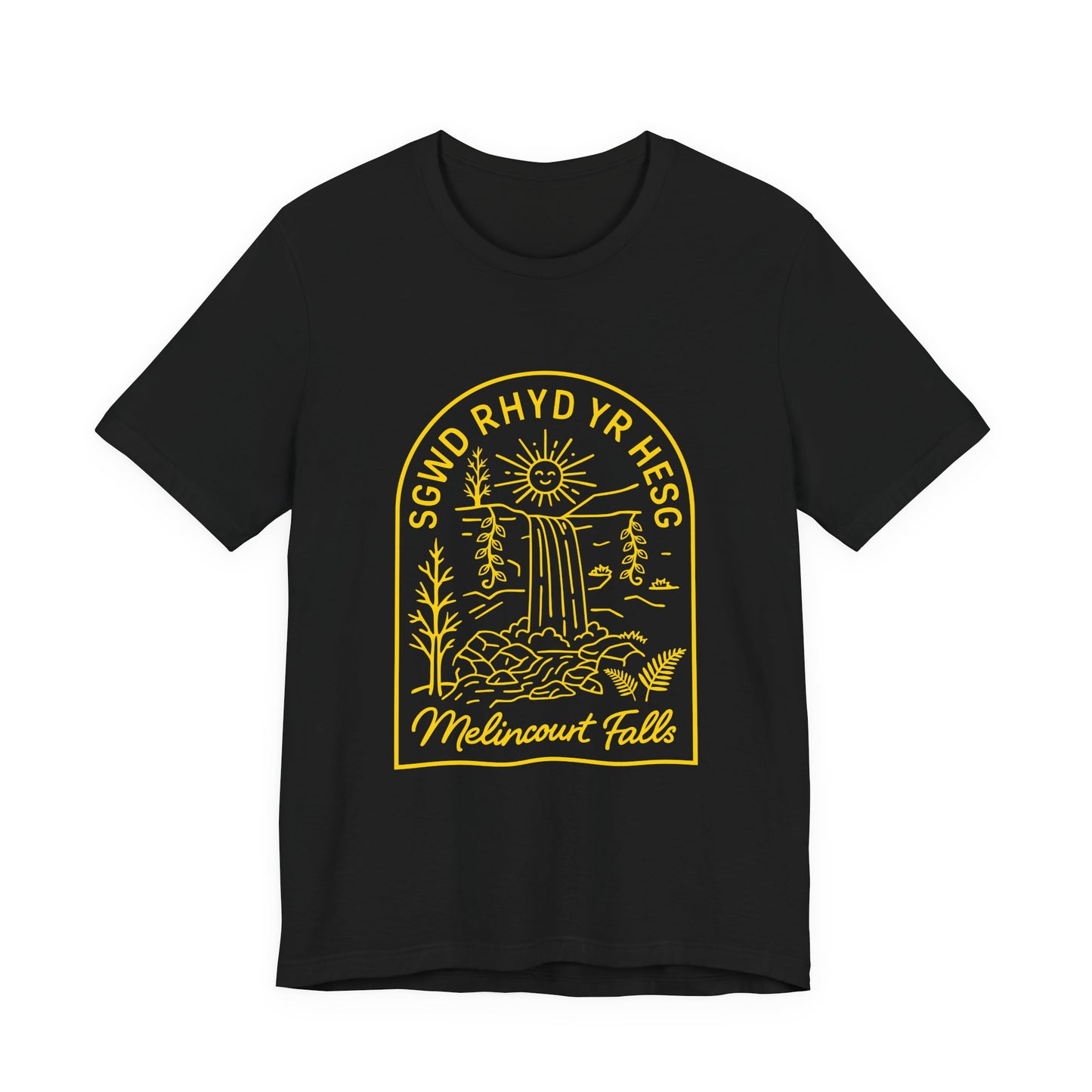 Melincourt Falls Waterfall Tee (Unisex) — 'Sgwd Rhyd Yr Hesg' Resolven Graphic Shirt