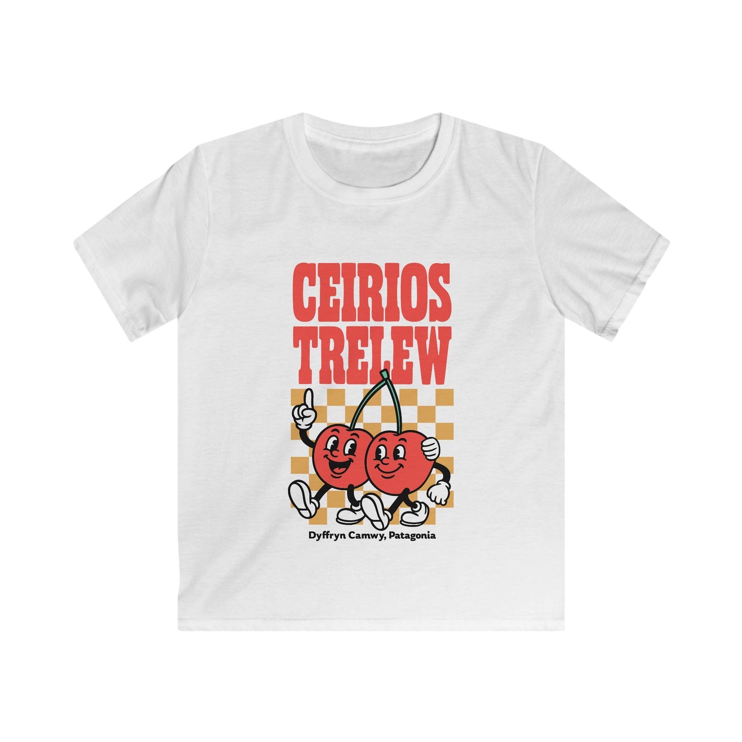 Retro Kids Cherries Tee - Ceirios Trelew (Patagonia) - Cartoon T-Shirt