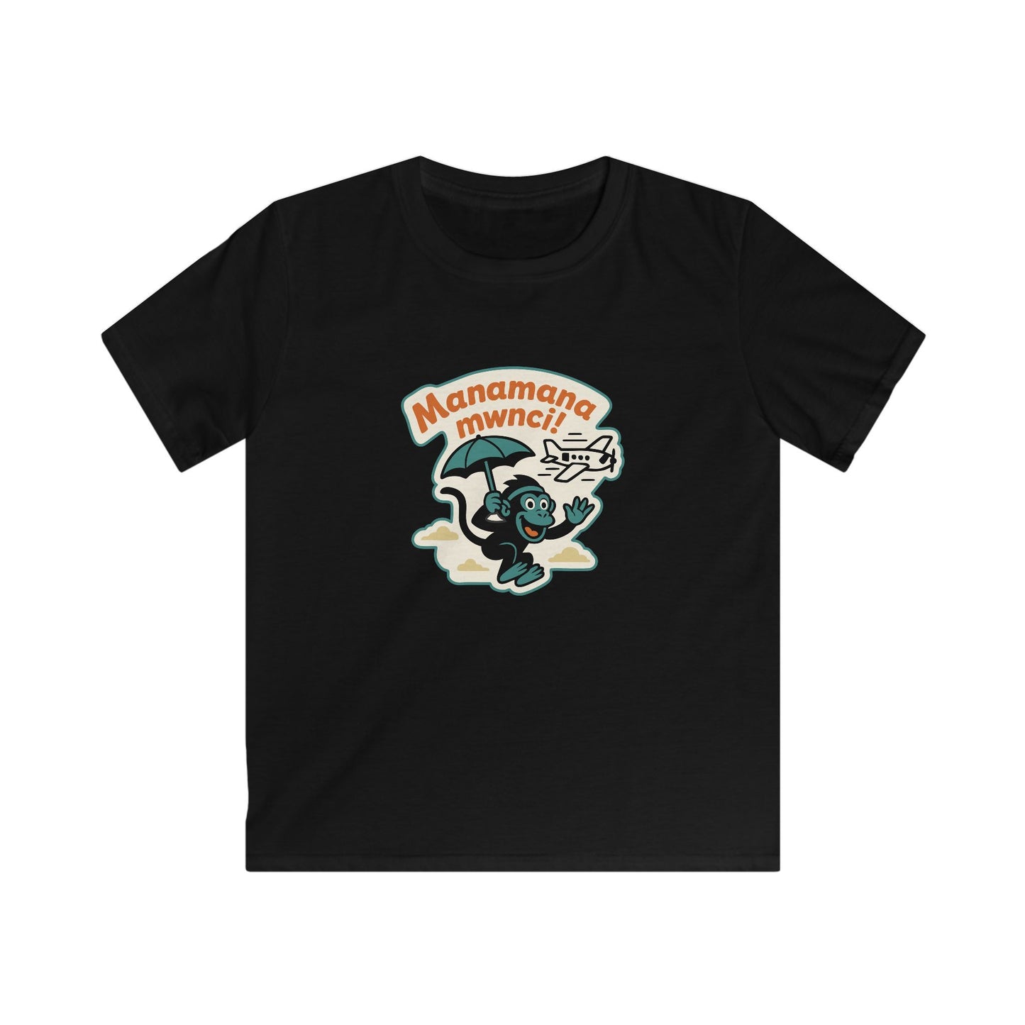 "Manamana Mwnci" - Kids Monkey Graphic T-Shirt