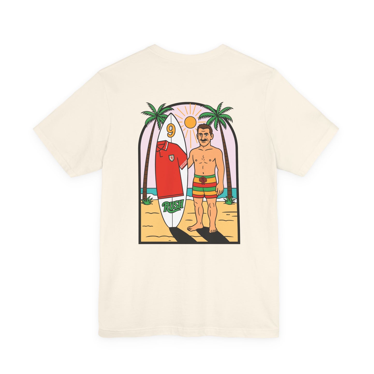 Ian Rush Surf T-Shirt (Unisex) - Wales 90s Kit Football Shirt (Double Sided)