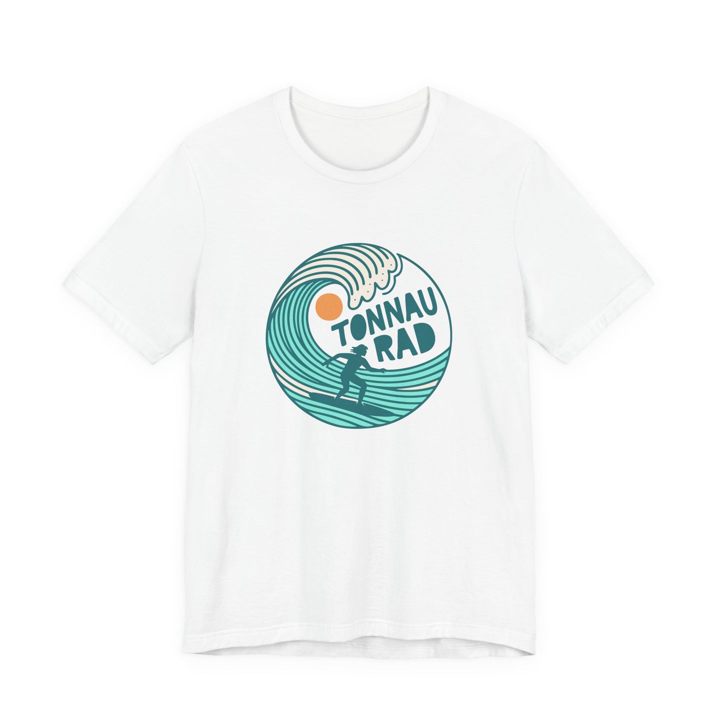 Welsh Surf T-Shirt - 'Tonnau Rad' Retro Wave Surfing Tee (Unisex)