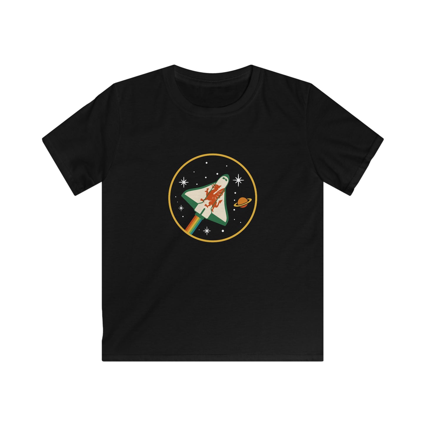 Kids Welsh Rocket Space T‑Shirt - Retro Space Shuttle Graphic Tee