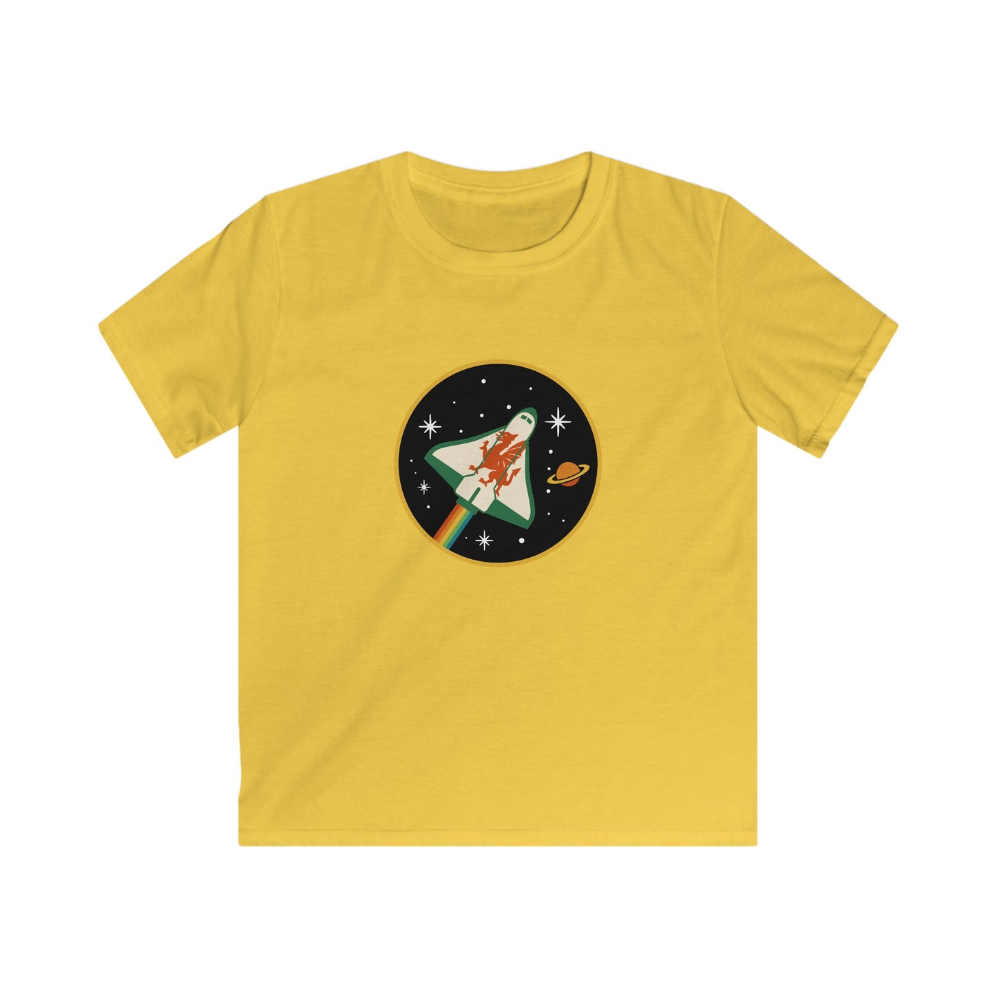 Kids Welsh Rocket Space T‑Shirt - Retro Space Shuttle Graphic Tee