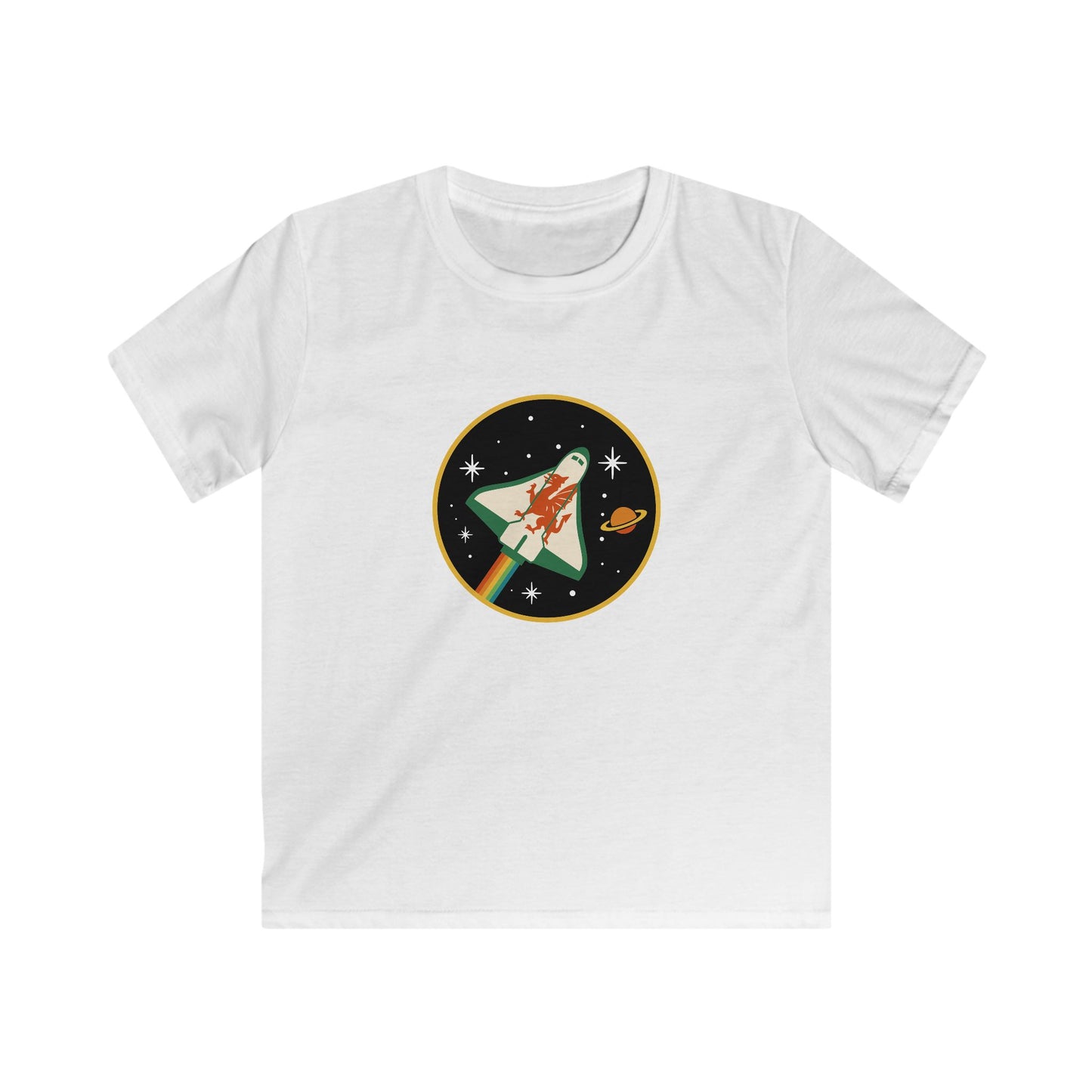 Kids Welsh Rocket Space T‑Shirt - Retro Space Shuttle Graphic Tee