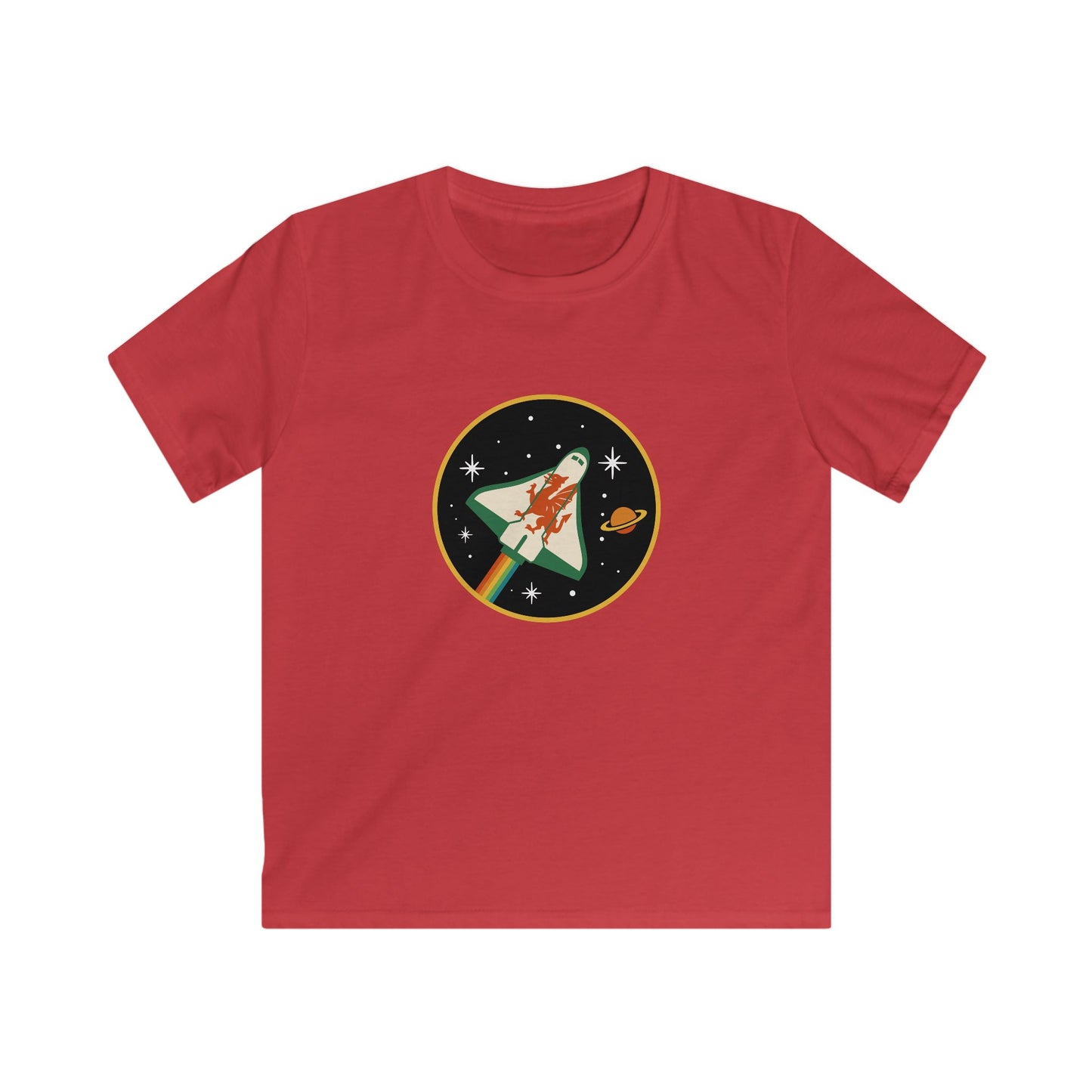Kids Welsh Rocket Space T‑Shirt - Retro Space Shuttle Graphic Tee