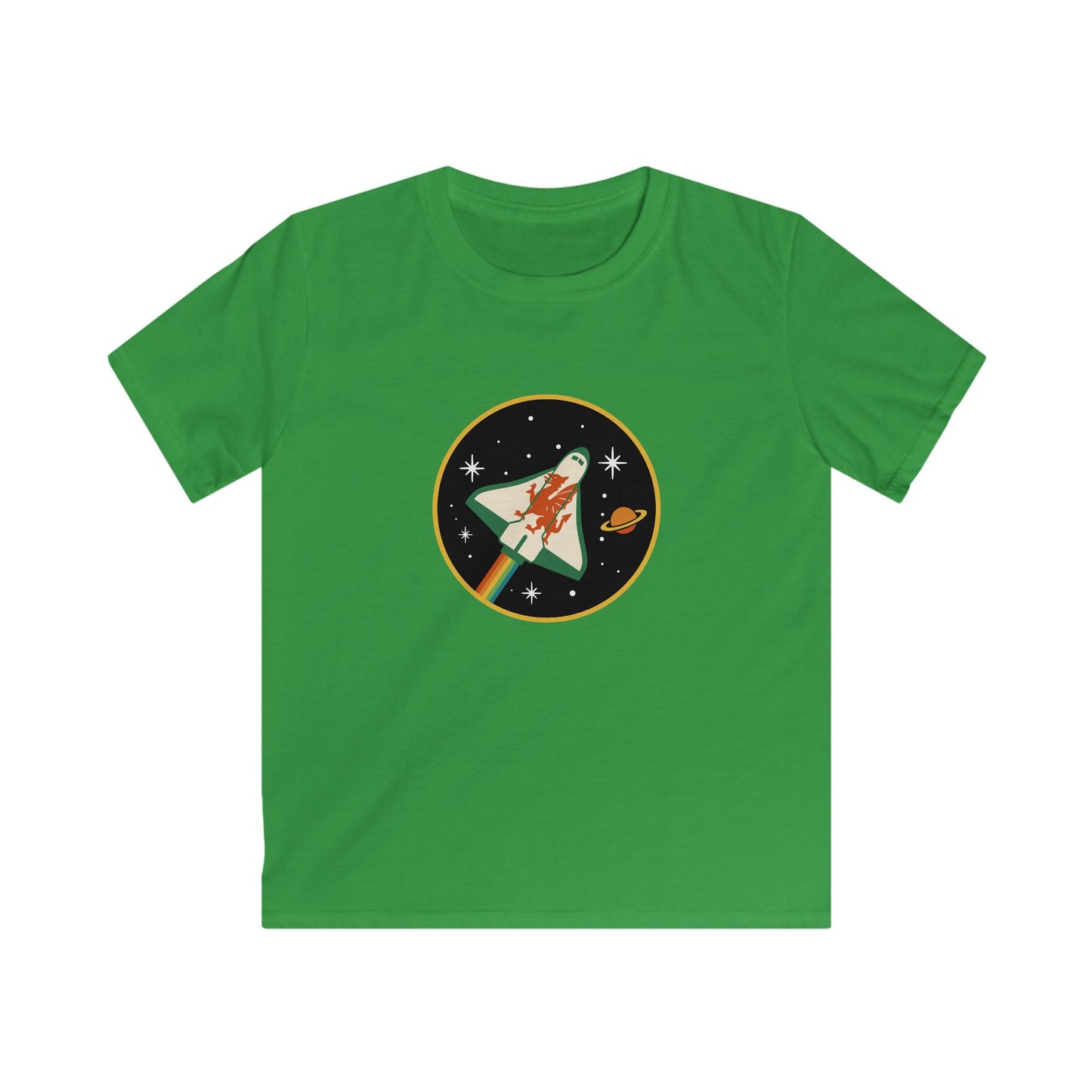 Kids Welsh Rocket Space T‑Shirt - Retro Space Shuttle Graphic Tee