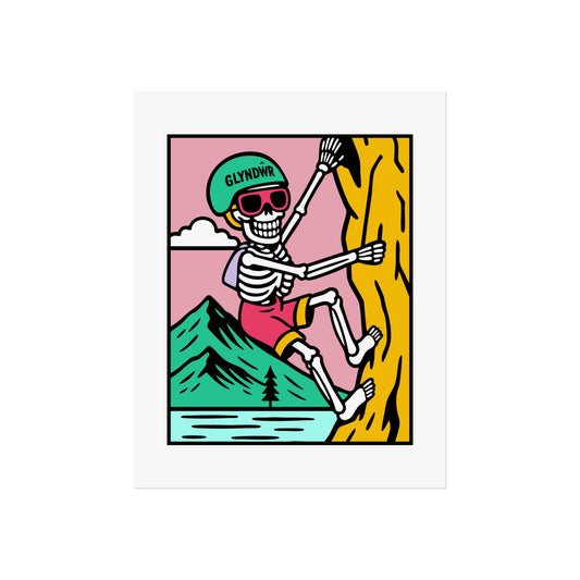 Owain Glyndŵr Skeleton Mountain Climbing Fine Art Poster