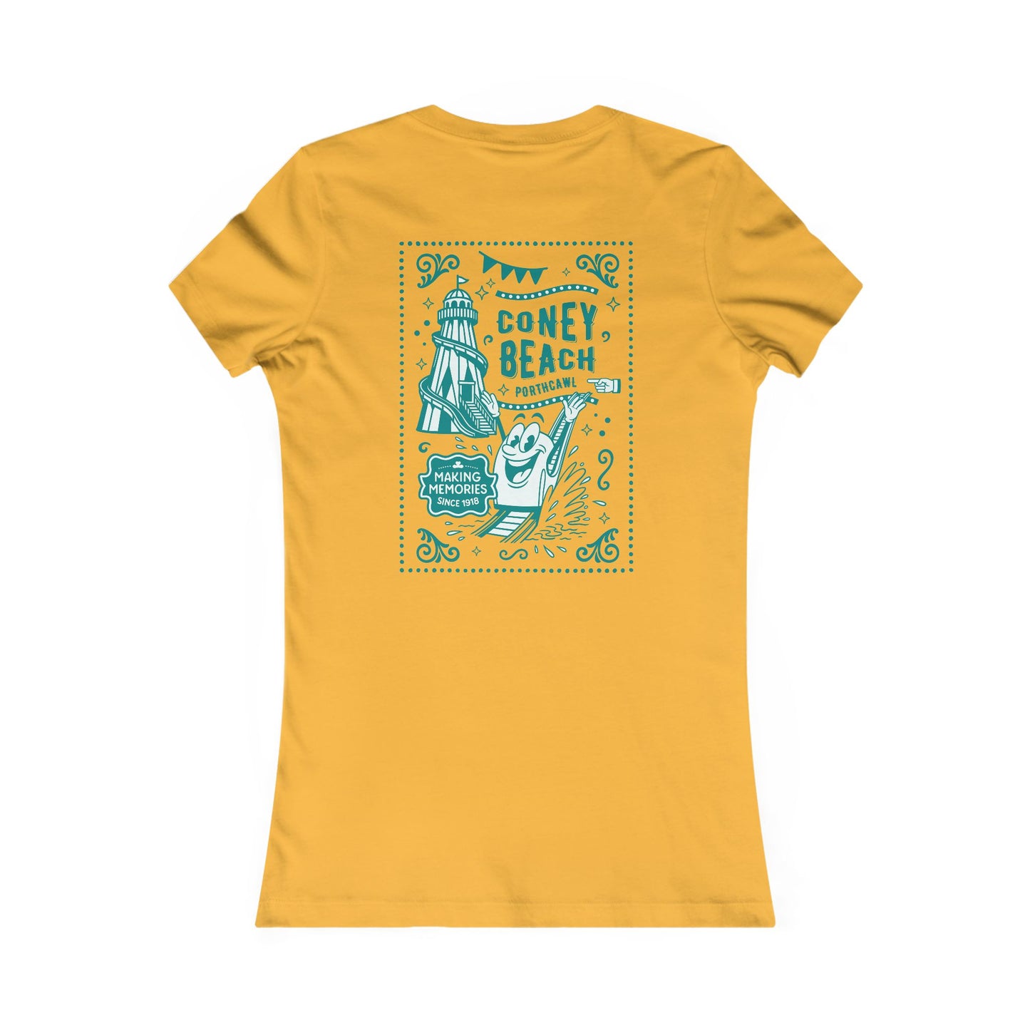 Women's Retro Coney Beach Tee - Porthcawl Funfair (Double sided)
