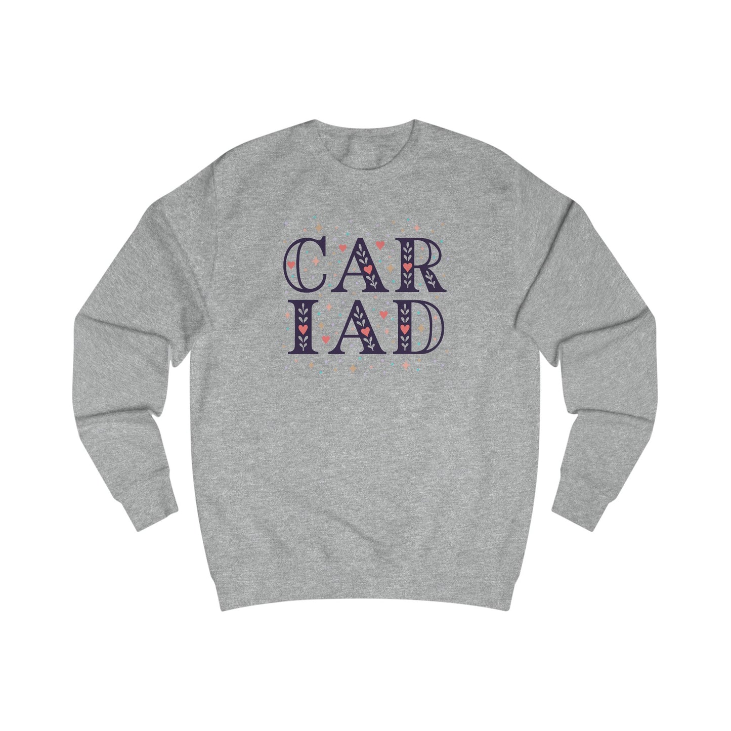 Cariad Jumper - Retro Floral Typography Crewneck (Unisex)