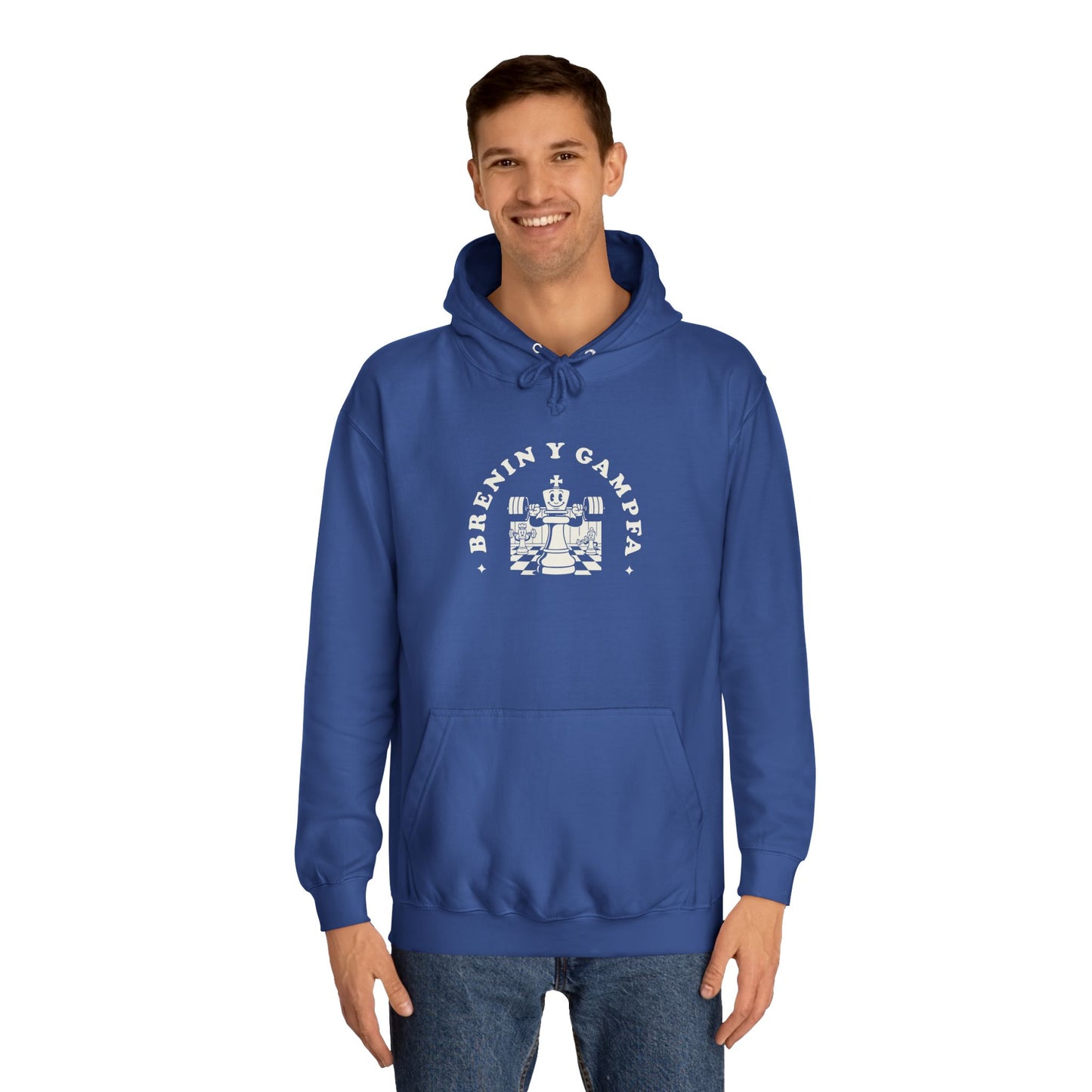 'King Of The Gym' Welsh Unisex Hoodie - 'Brenin y Gampfa'