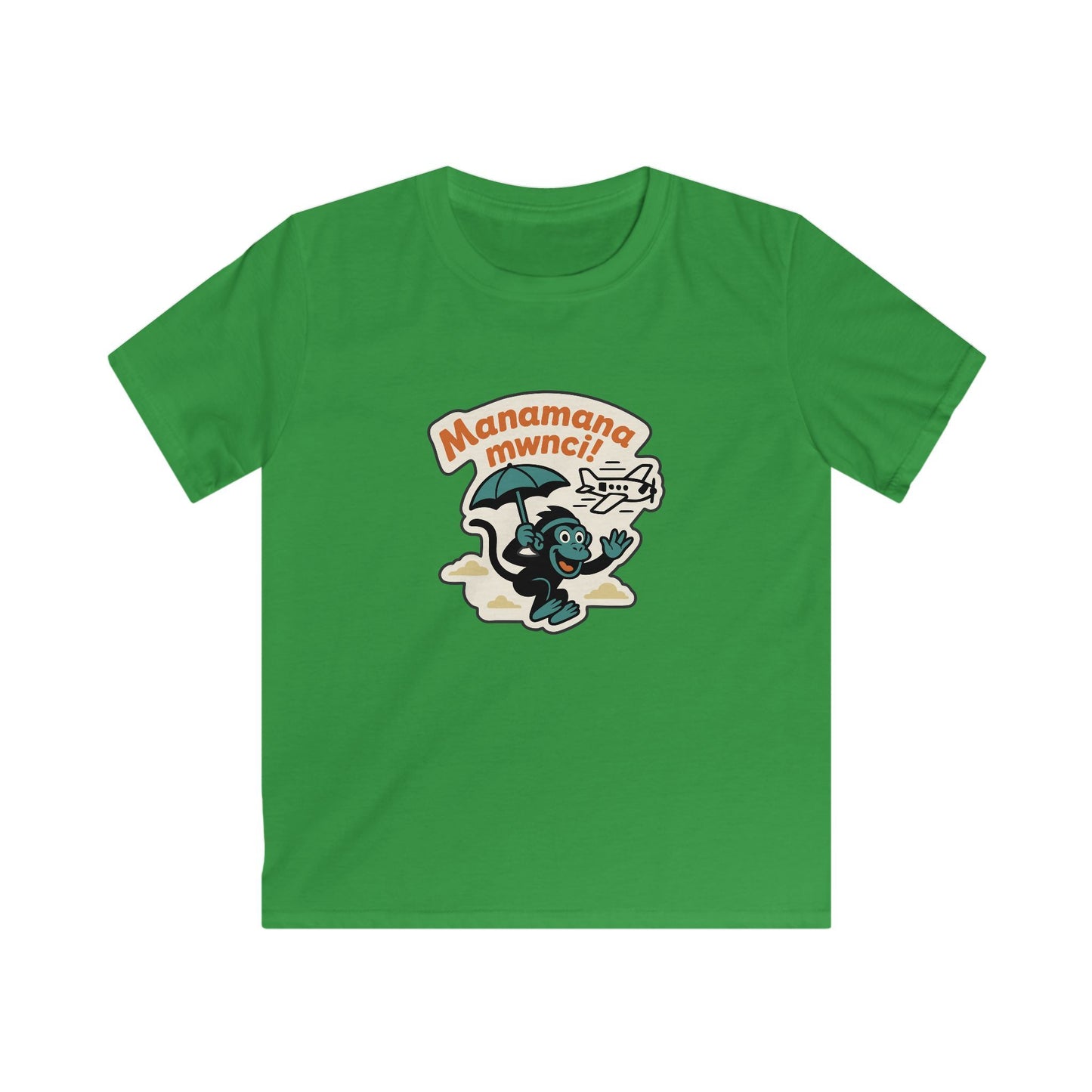 "Manamana Mwnci" - Kids Monkey Graphic T-Shirt