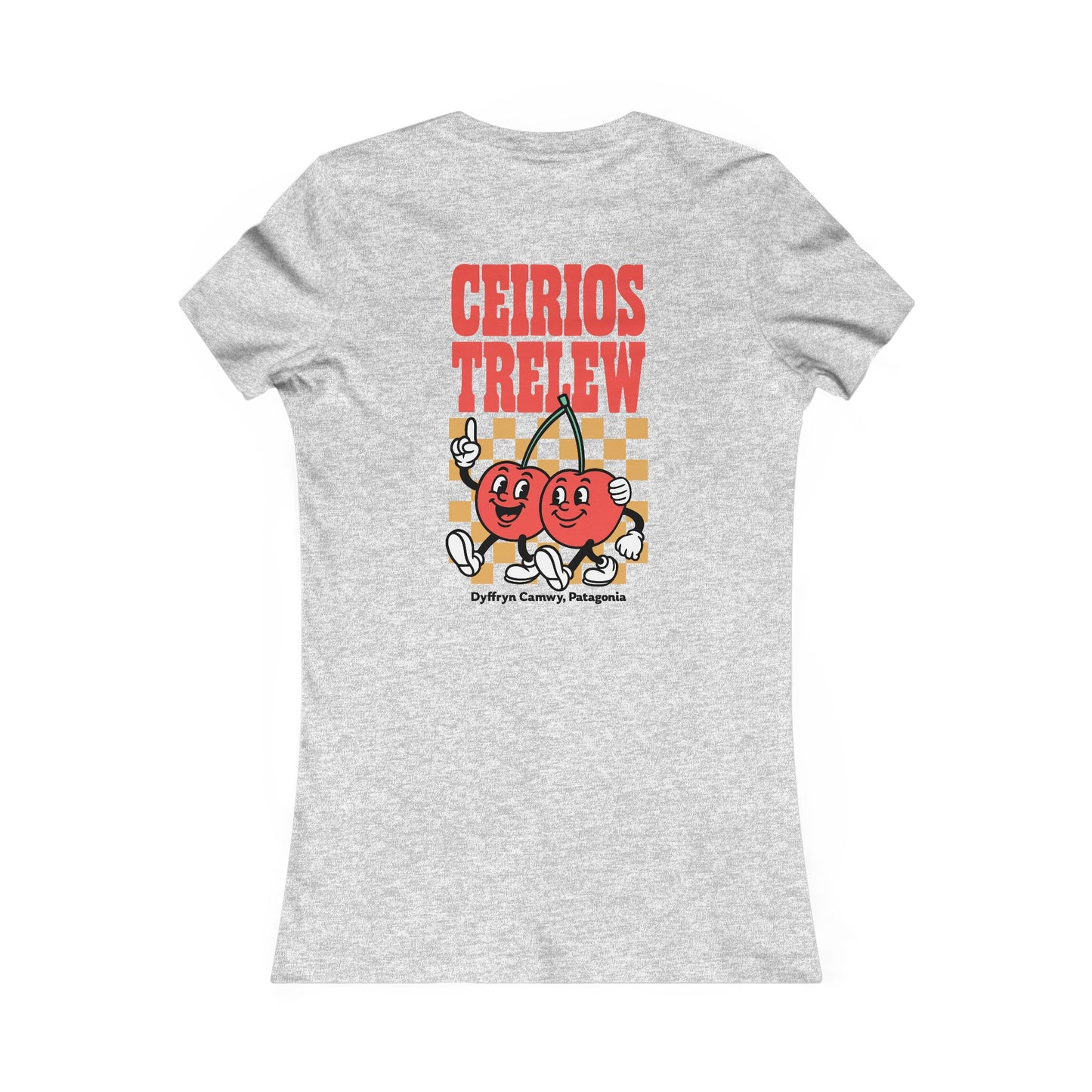 Women's Retro Cherry Tee - 'Ceirios Trelew, Patagonia' (Double Sided)