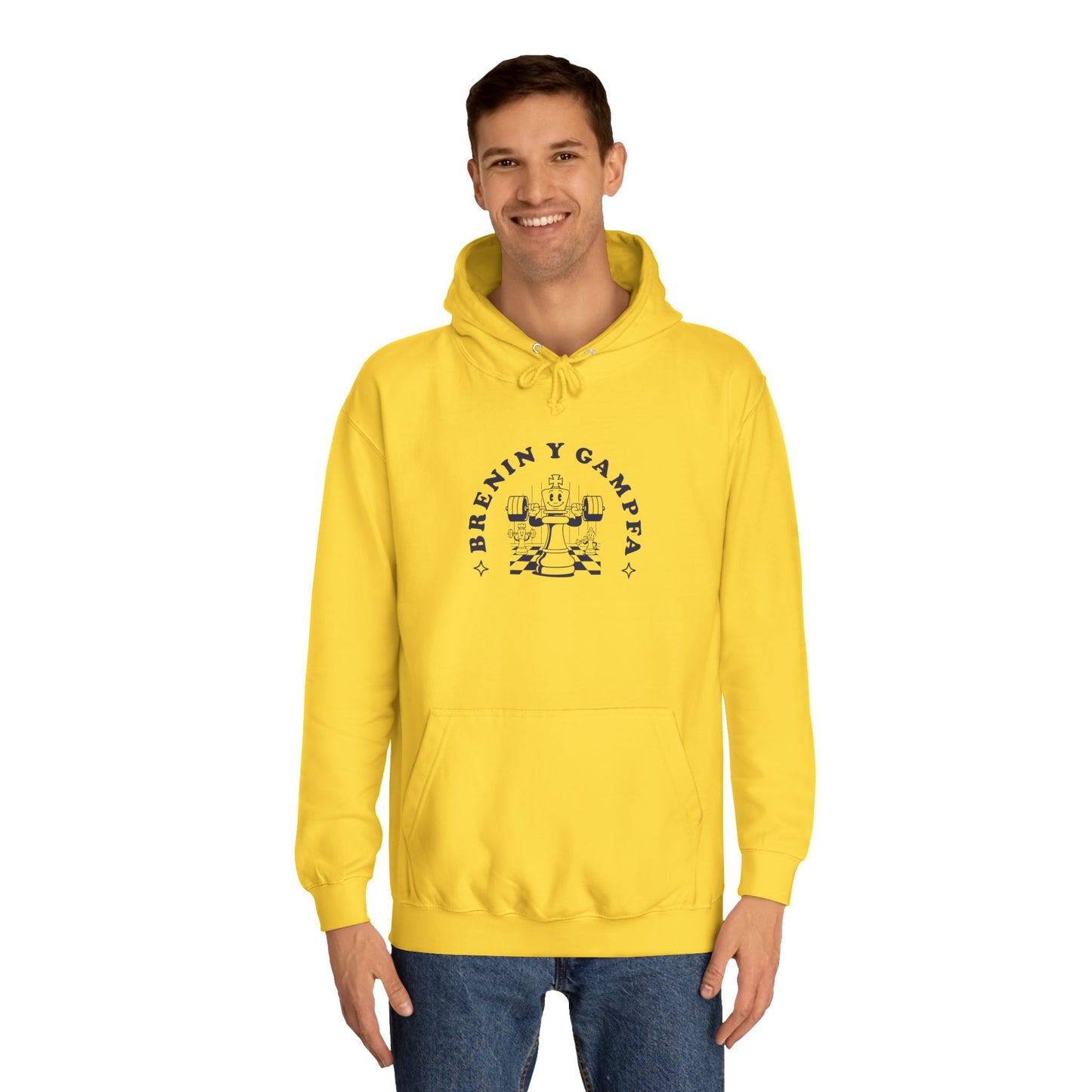 'King Of The Gym' Welsh Unisex Hoodie - 'Brenin y Gampfa'