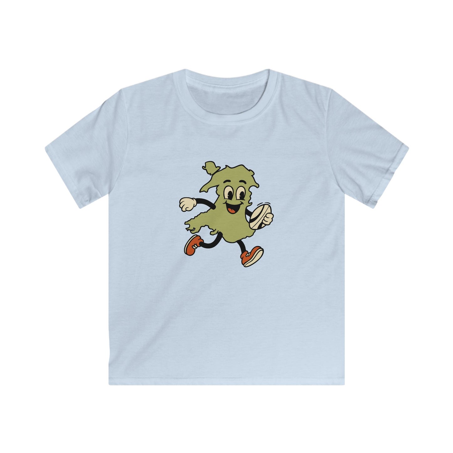Kids Vintage Welsh Rugby T‑Shirt - Retro Cartoon Map