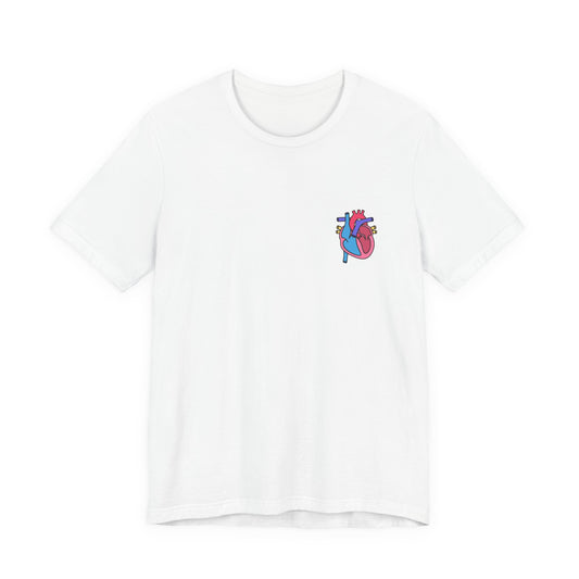 Anatomical Heart Graphic Tee — Welsh Labeled Heart Diagram T-Shirt