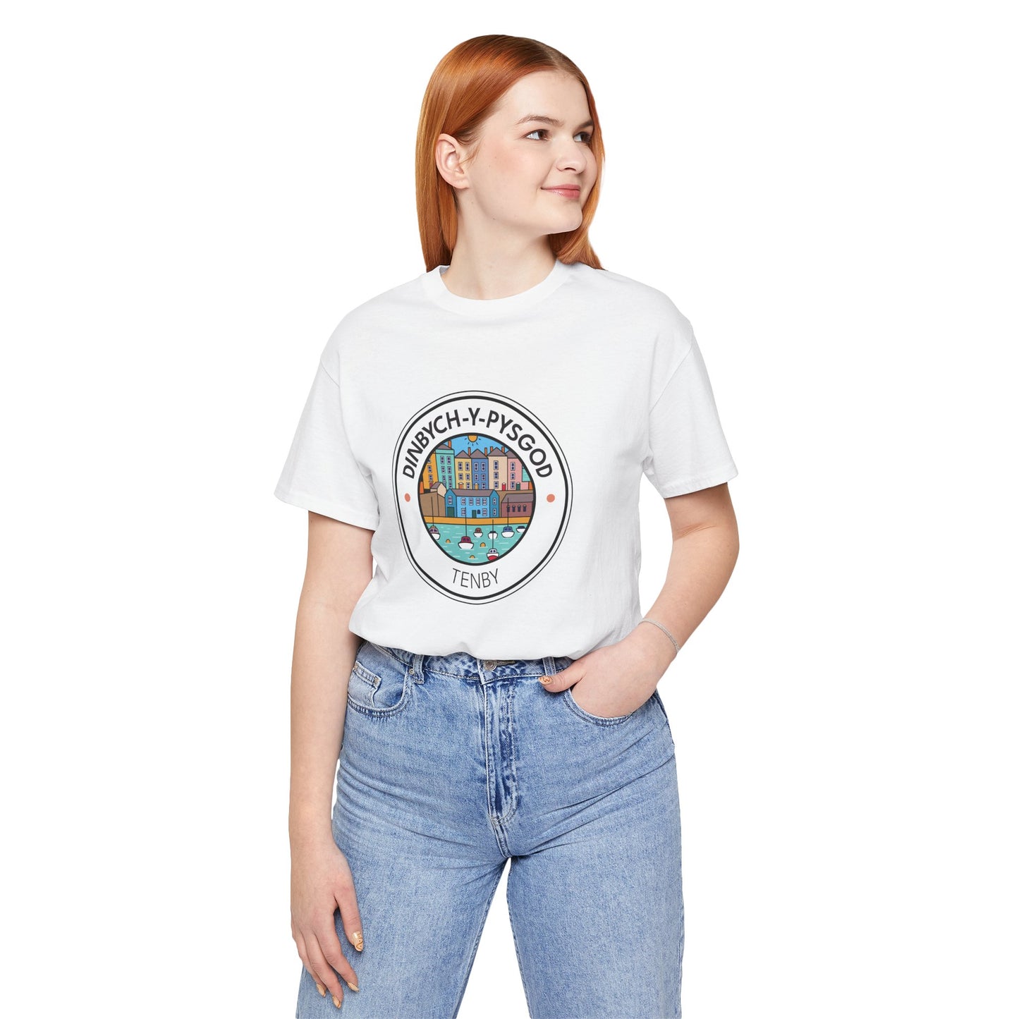Tenby Harbour Graphic Tee (Unisex) – 'Dinbych-Y-Pysgod' T-Shirt
