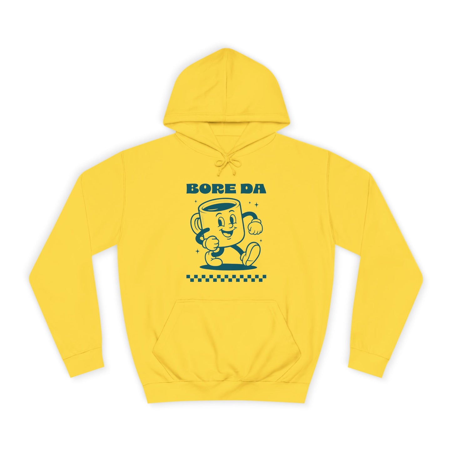 Vintage Coffee Mug Unisex Hoodie - 'Bore Da' Welsh Text