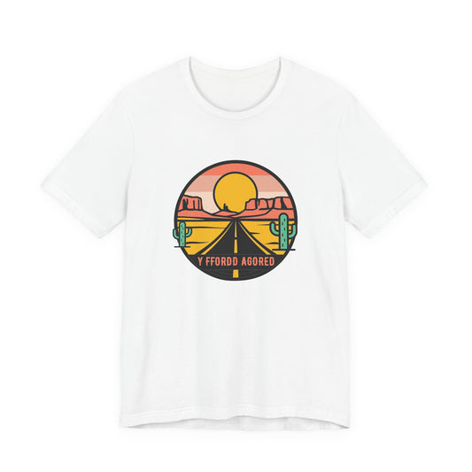 Welsh Road Trip Sunset T‑Shirt (Unisex) - 'Y Ffordd Agored'