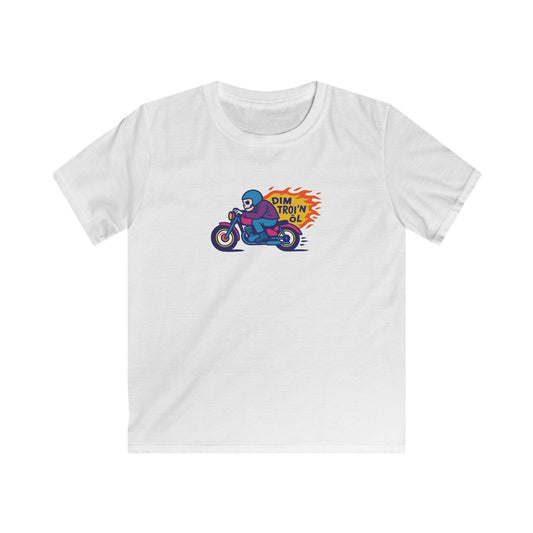 Kids Welsh Language Motorcycle Tee — "Dim Troi’n Ôl"