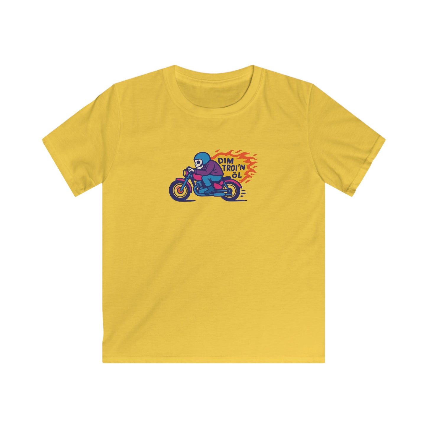 Kids Welsh Language Motorcycle Tee — "Dim Troi’n Ôl"