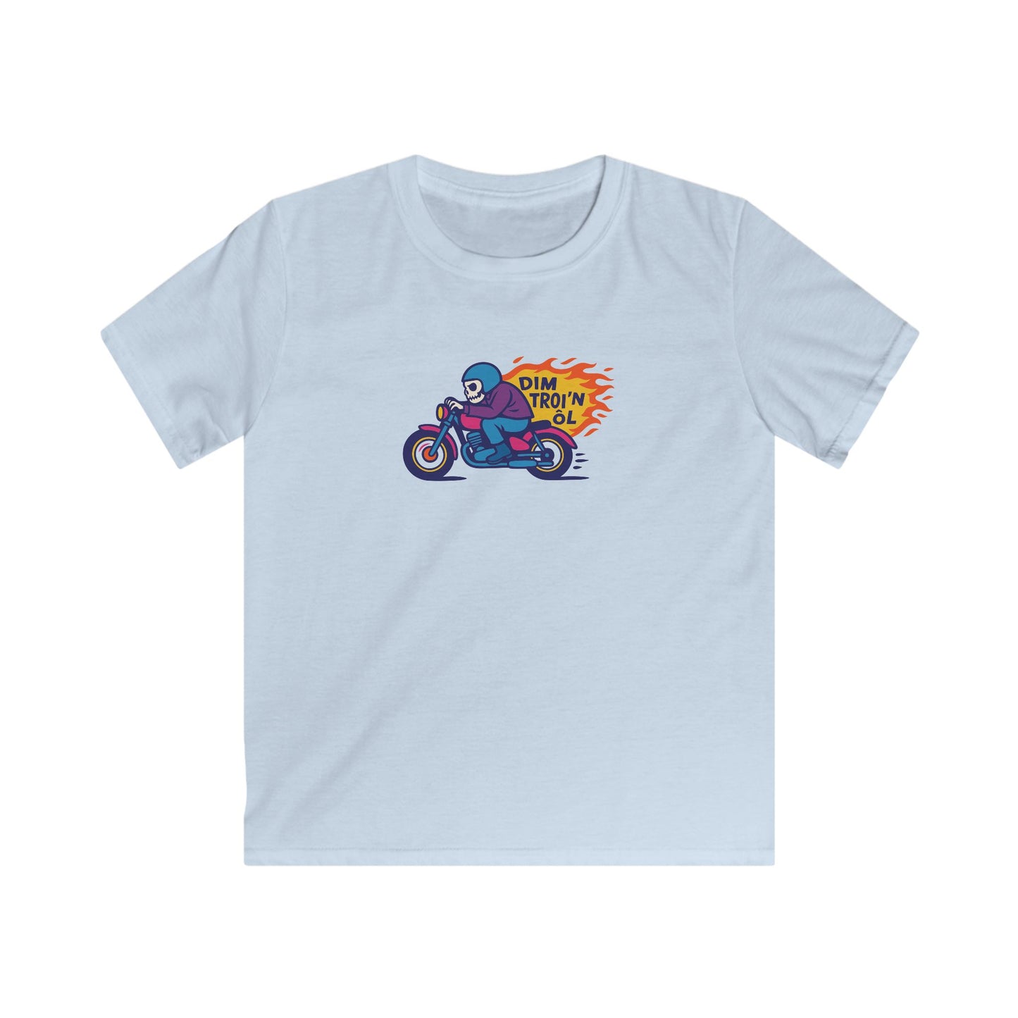 Kids Welsh Language Motorcycle Tee — "Dim Troi’n Ôl"