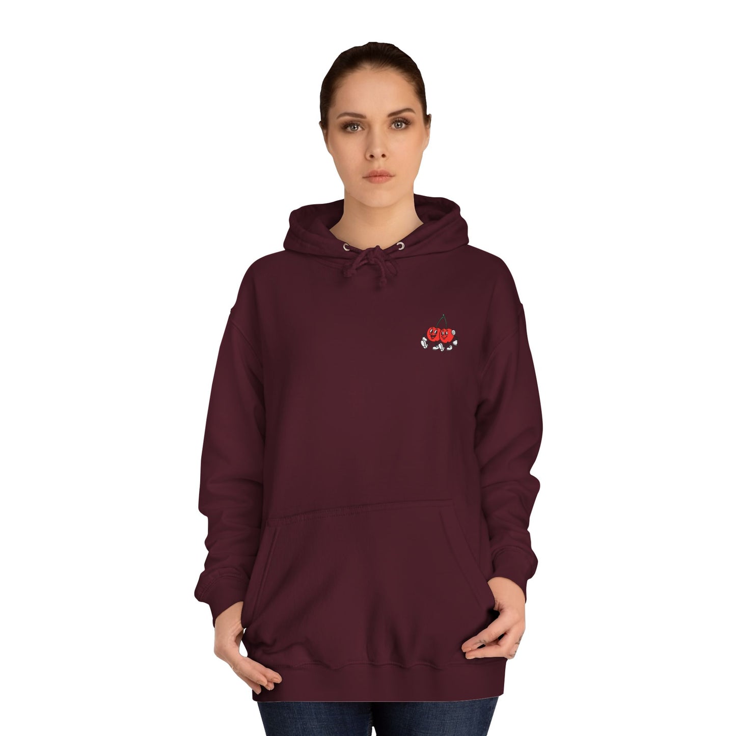 Retro Cherries Patagonia Unisex Hoodie - "Ceirios Trelew" (Double Sided)