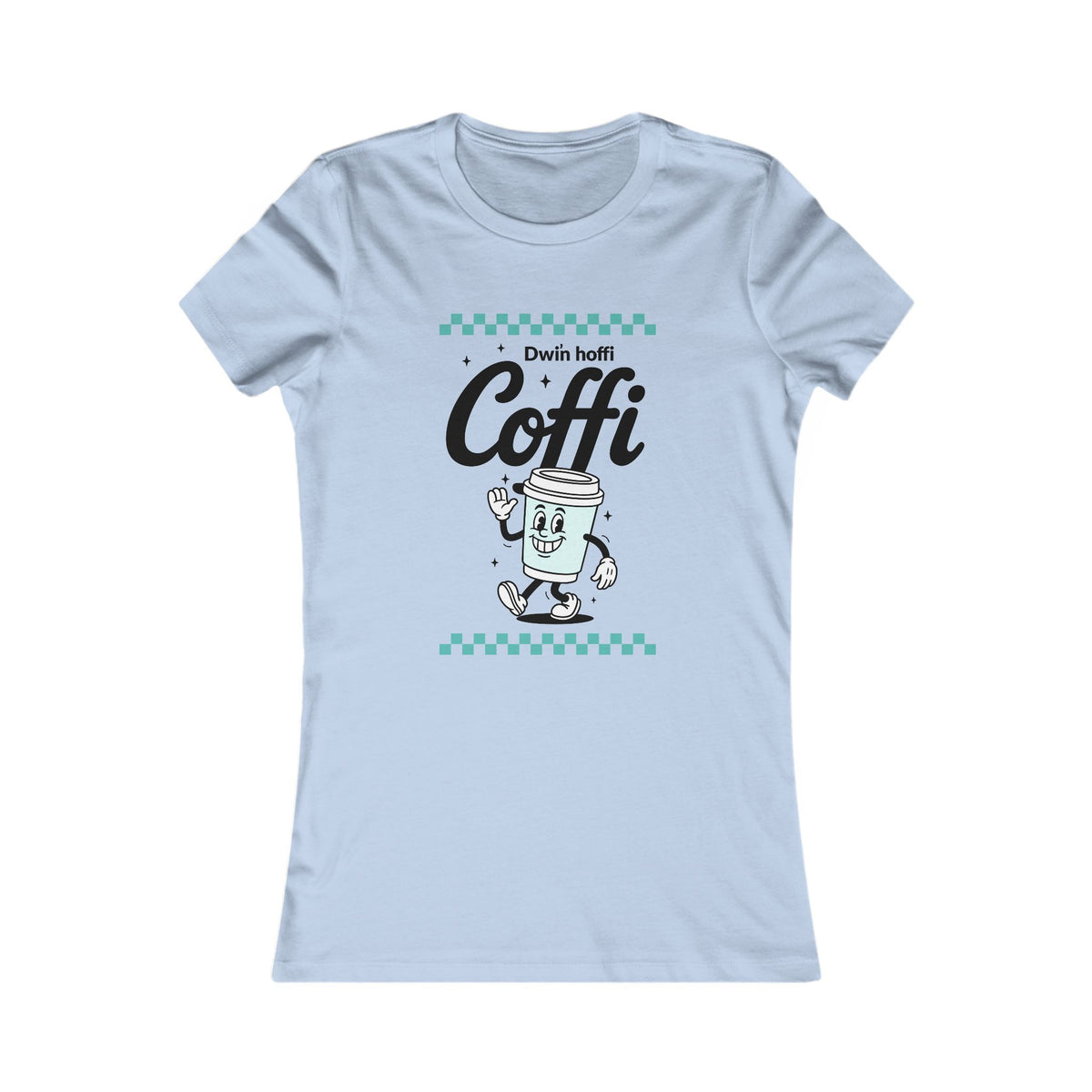 Women's Retro 'Hoffi Coffi' Slim Fit Tee - Cute Vintage Coffee Cup