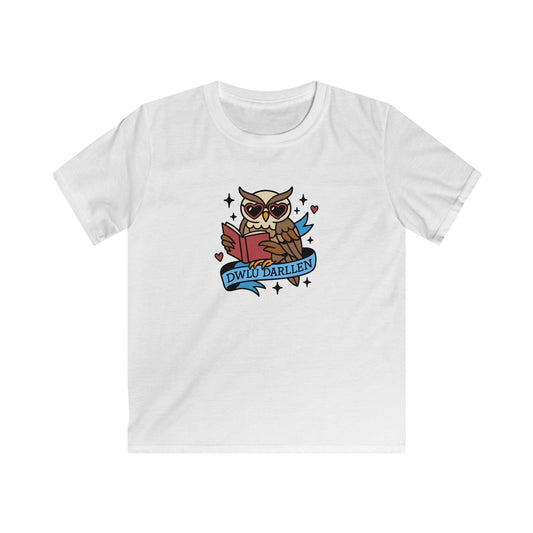 Love Reading - "Dwlu Darllen" - Retro Kids T-Shirt - Tattoo Style