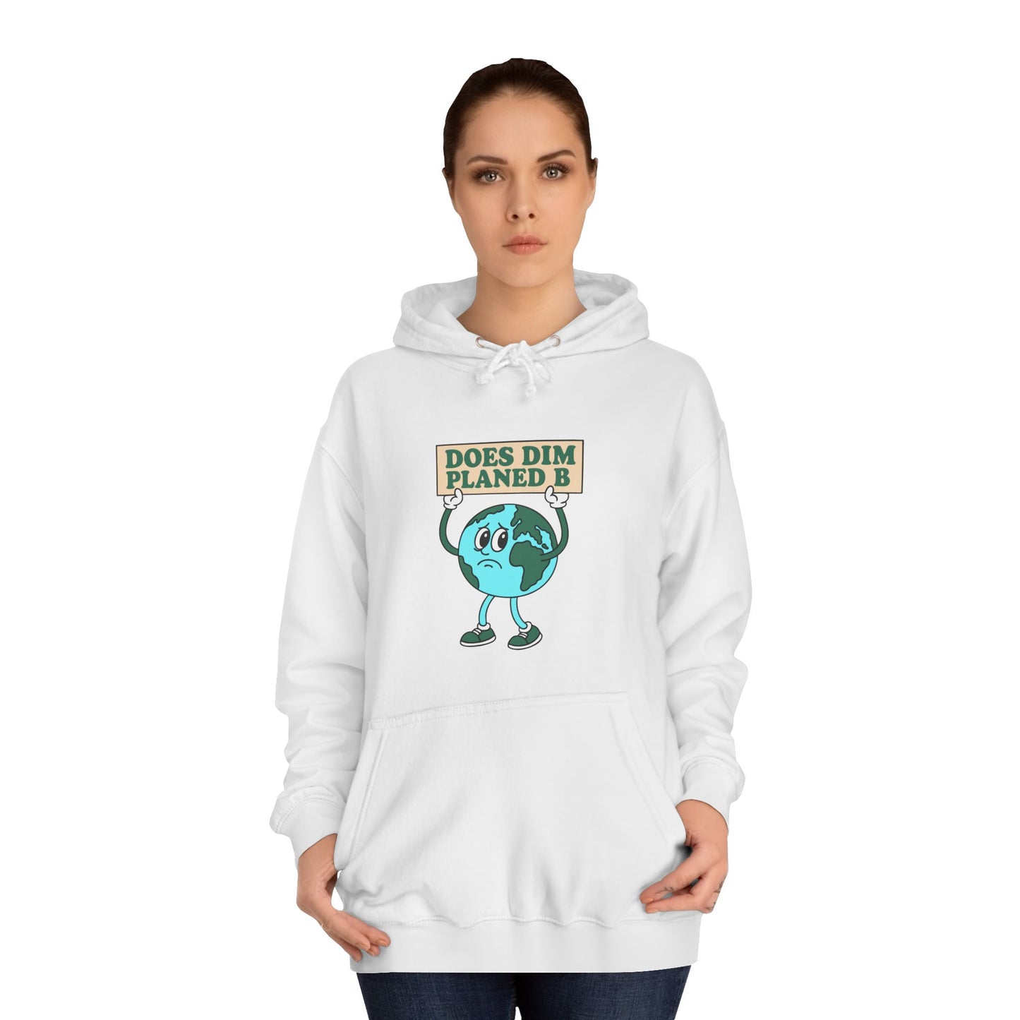 Retro Planet Earth Cartoon Hoodie — "Does Dim Planed B"