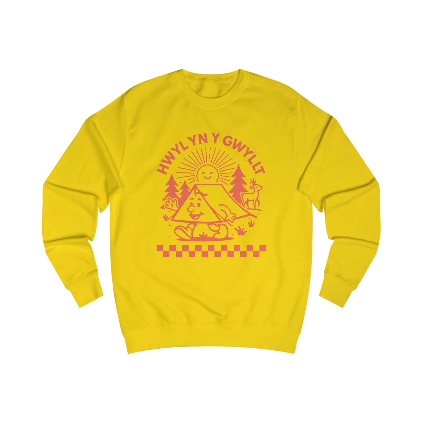 Retro Welsh Camping Unisex Sweatshirt - 'Hwyl Yn Y Gwyllt'