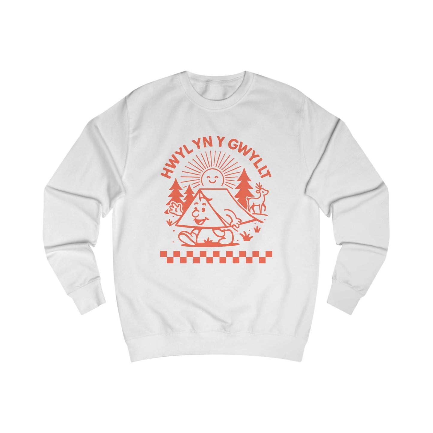 Retro Welsh Camping Unisex Sweatshirt - 'Hwyl Yn Y Gwyllt'