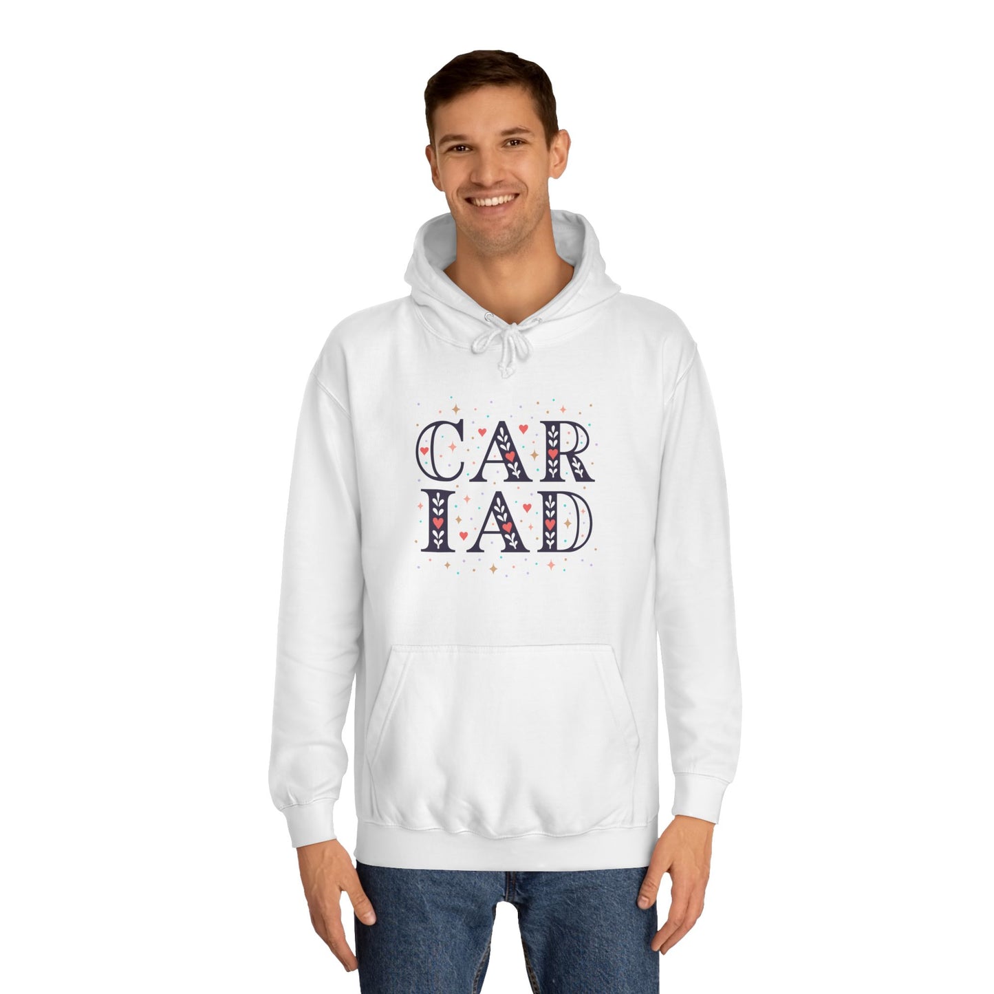 Cariad Unisex Hoodie - Vintage Typography