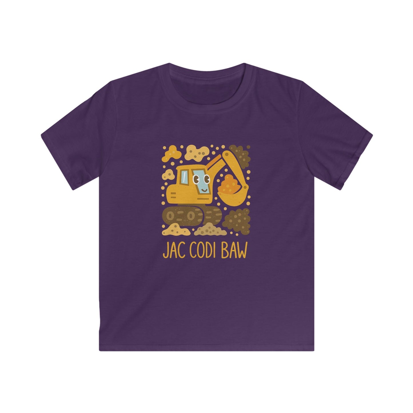 'Jac Codi Baw' - Welsh Digger KidsT‑Shirt - Cute Construction Truck Tee