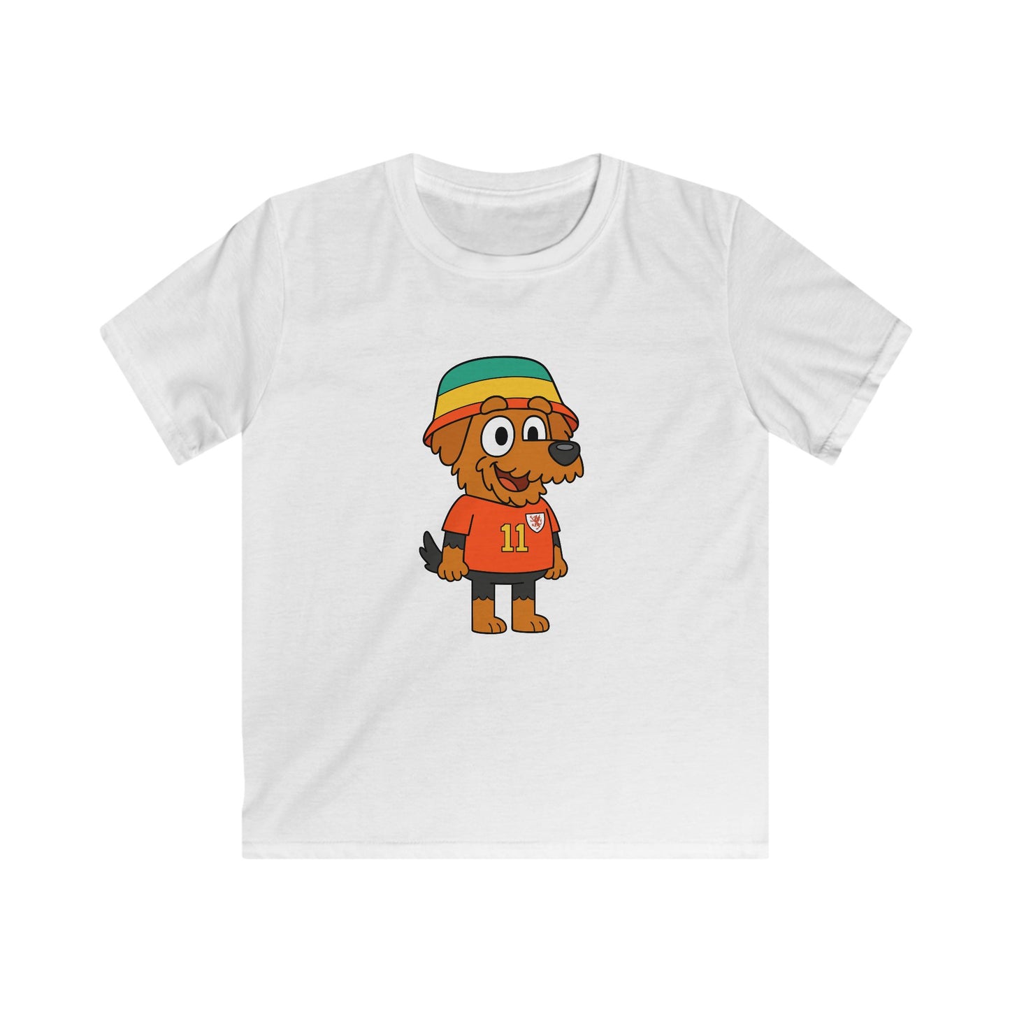 Cute Welsh Terrier Cartoon Dog Kids T-Shirt (Wales Bucket Hat)