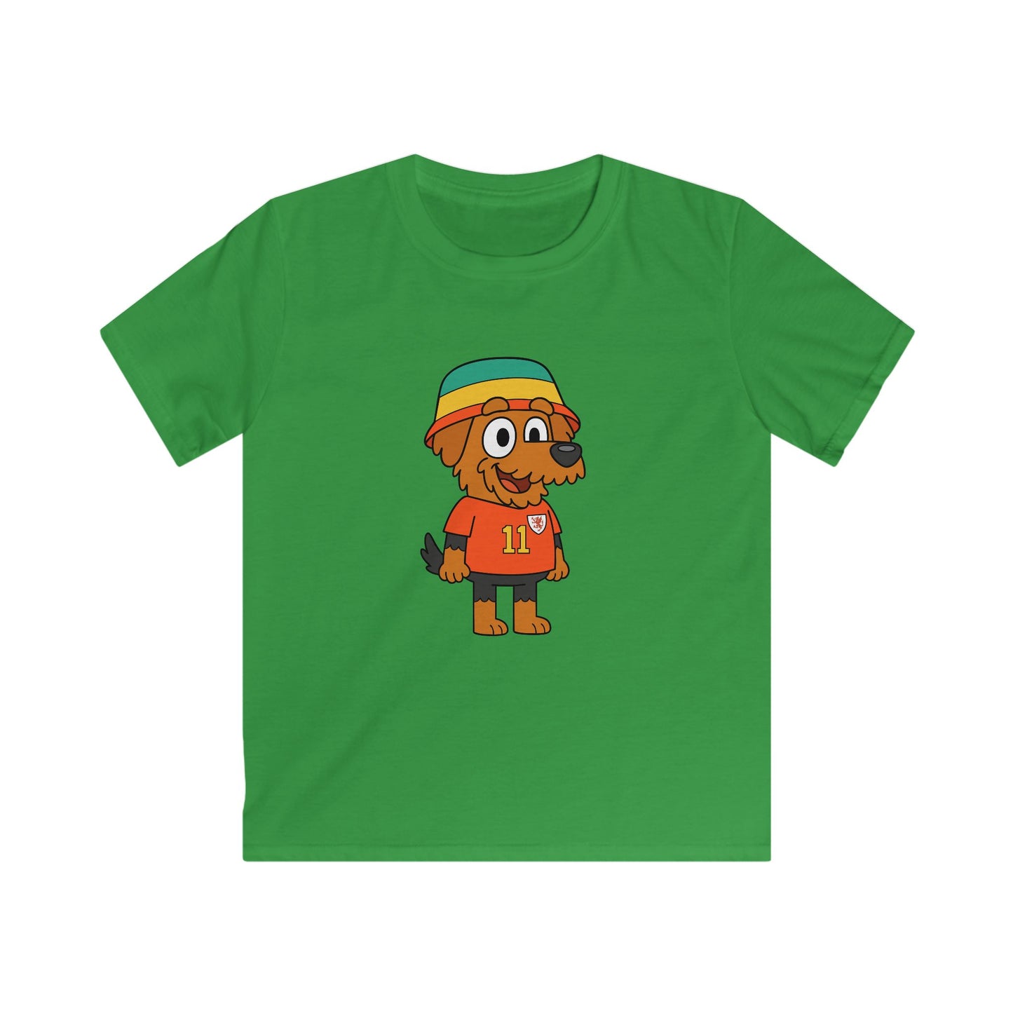 Cute Welsh Terrier Cartoon Dog Kids T-Shirt (Wales Bucket Hat)