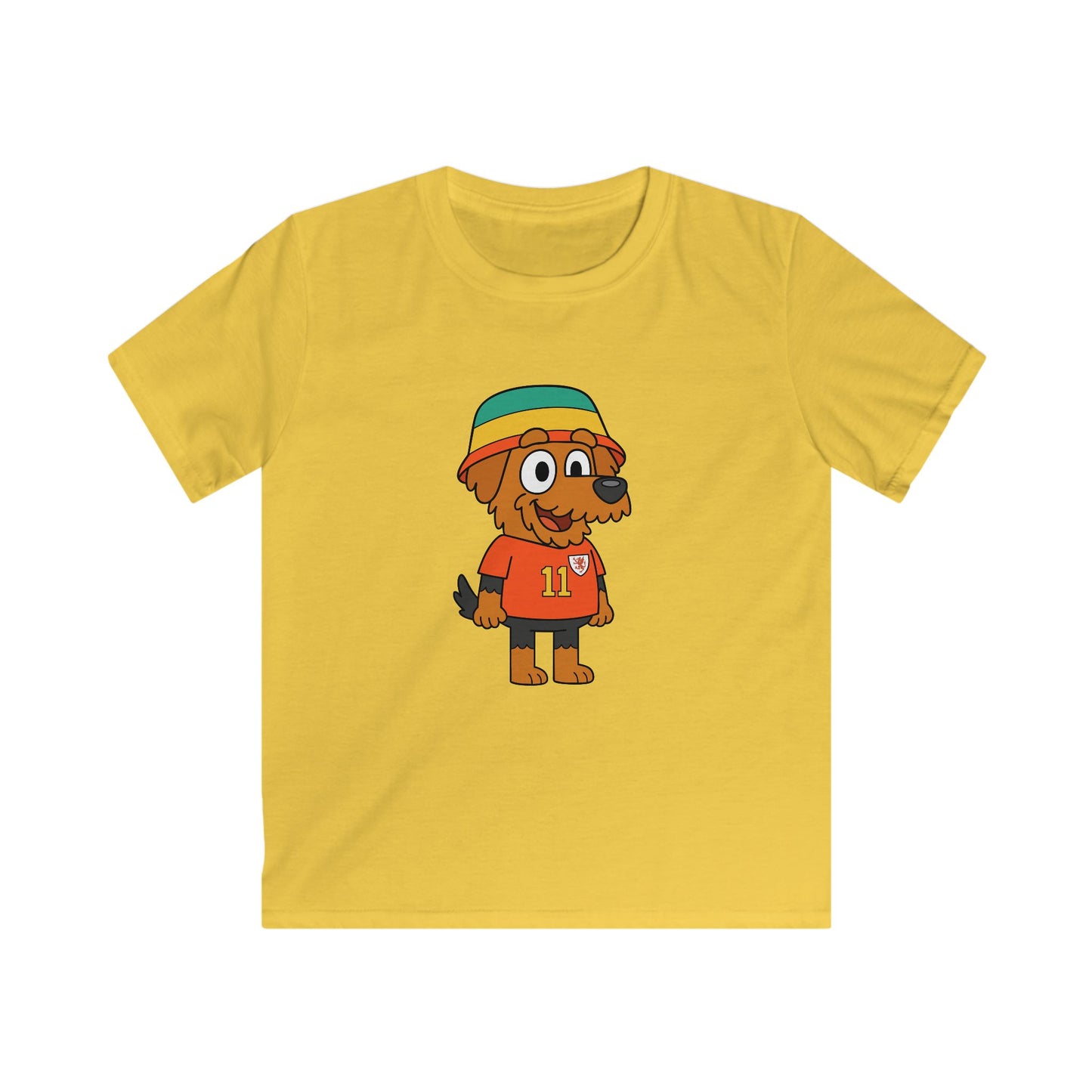 Cute Welsh Terrier Cartoon Dog Kids T-Shirt (Wales Bucket Hat)
