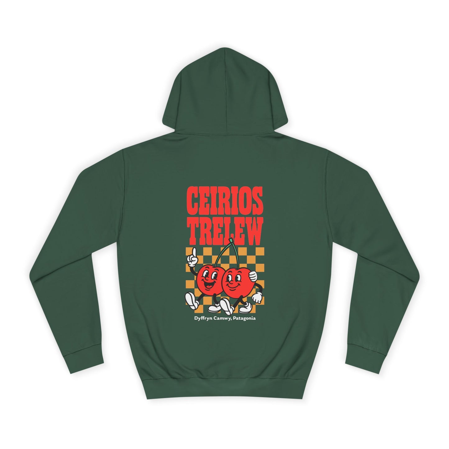 Retro Cherries Patagonia Unisex Hoodie - "Ceirios Trelew" (Double Sided)
