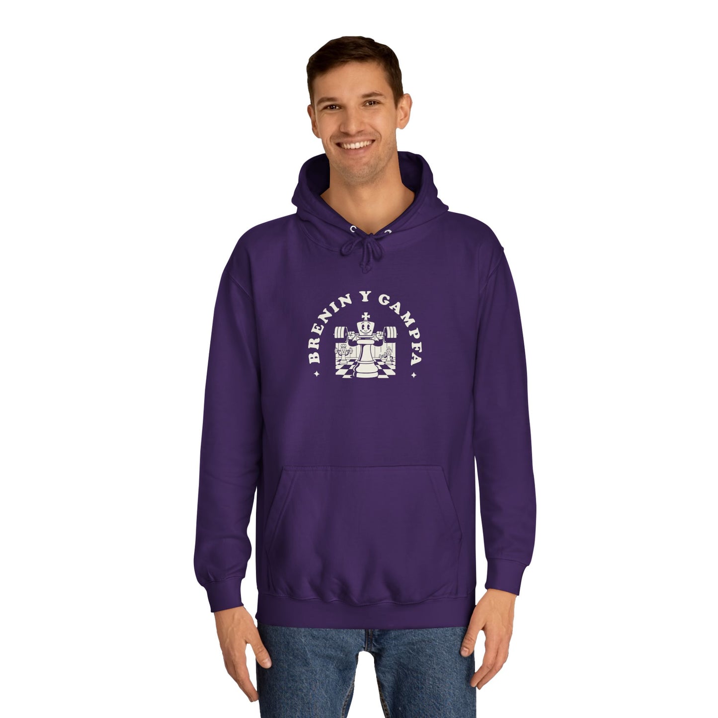 'King Of The Gym' Welsh Unisex Hoodie - 'Brenin y Gampfa'