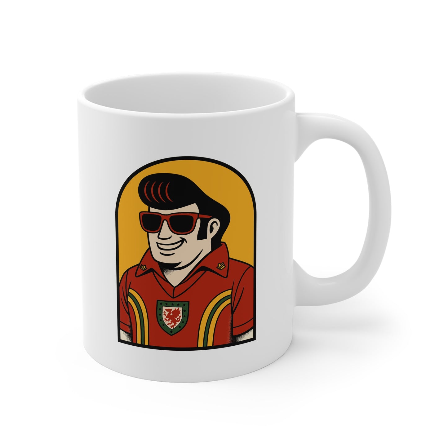 Retro Elvis 70s Welsh Kit Mug